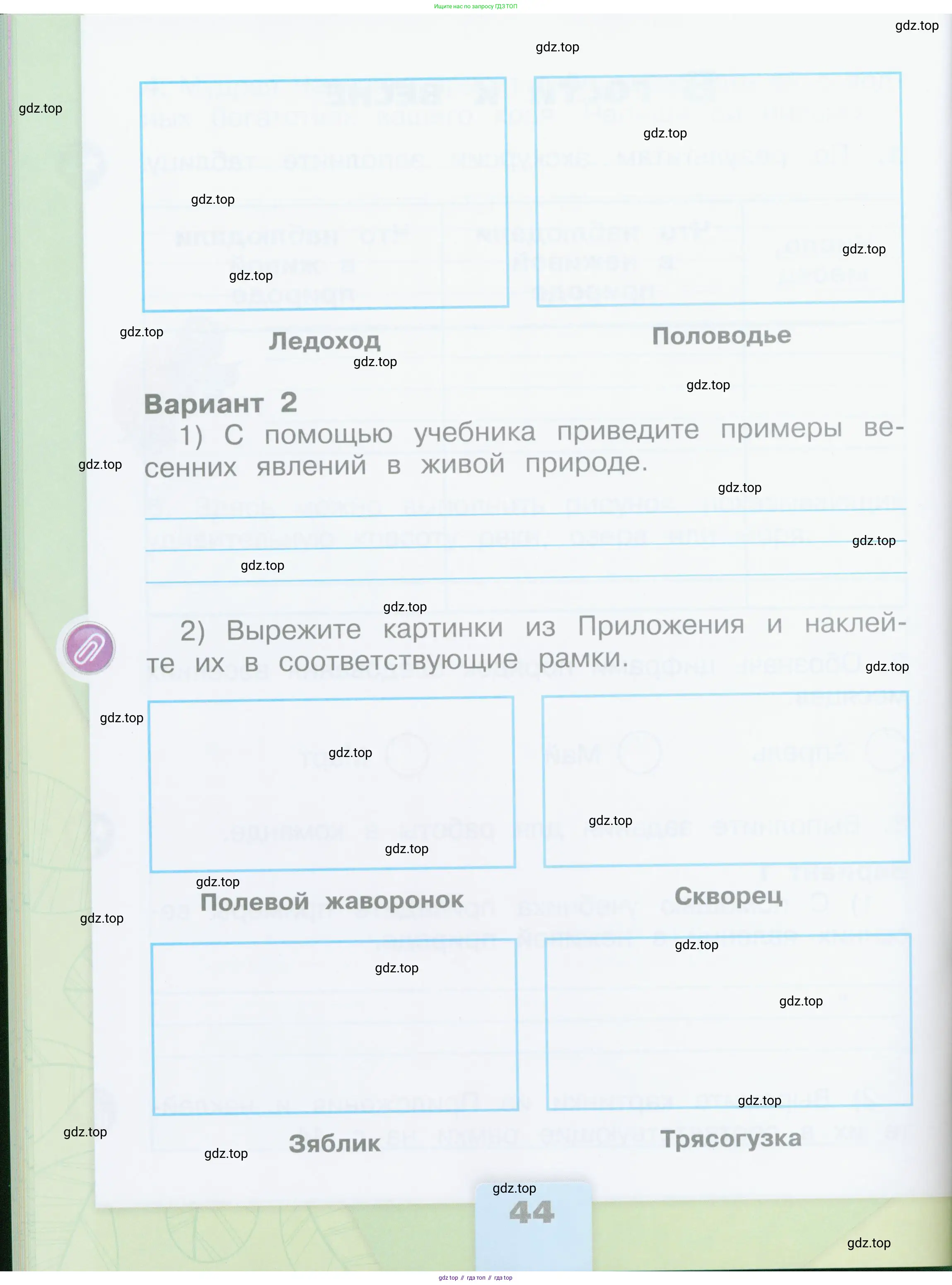 Окружающий мир, 2 класс рабочая тетрадь, автор: Плешаков Андрей Анатольевич, издательство Просвещение, Москва, 2023, белого цвета, Часть 1, страница 44