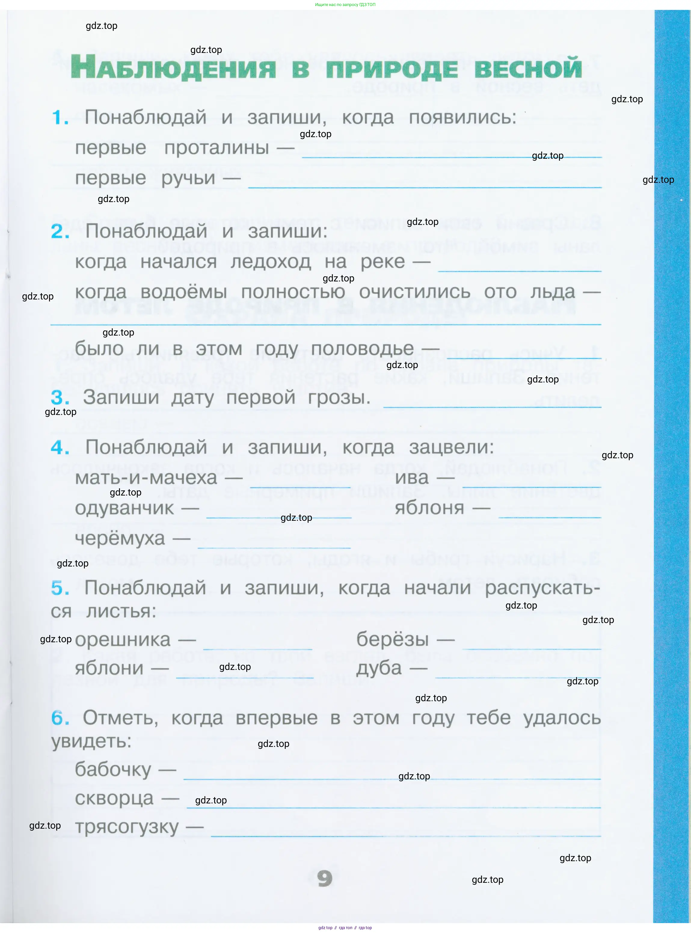 Окружающий мир, 2 класс рабочая тетрадь, автор: Плешаков Андрей Анатольевич, издательство Просвещение, Москва, 2023, белого цвета, Часть 1, страница 9