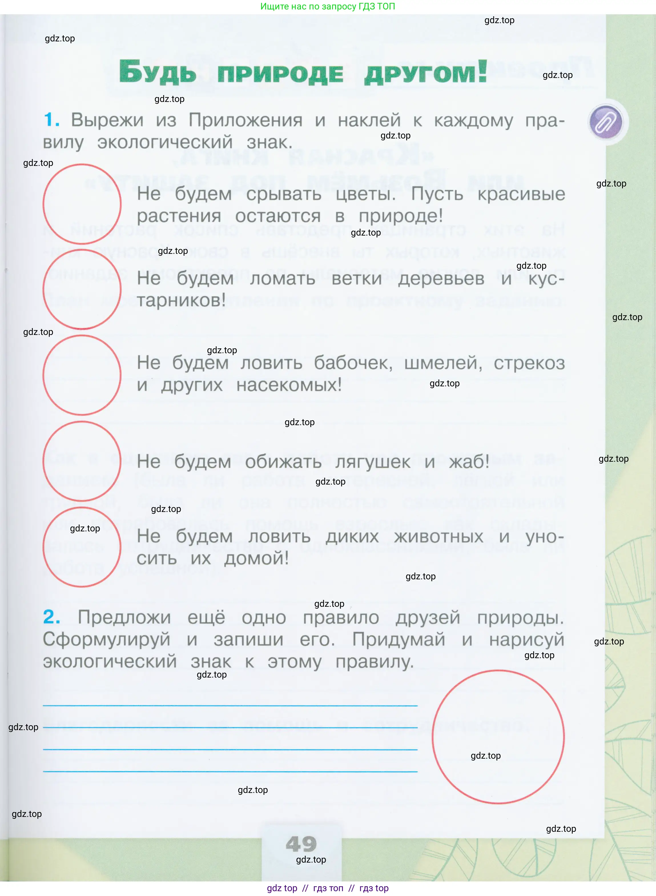 Окружающий мир, 2 класс рабочая тетрадь, автор: Плешаков Андрей Анатольевич, издательство Просвещение, Москва, 2023, белого цвета, Часть 1, страница 49
