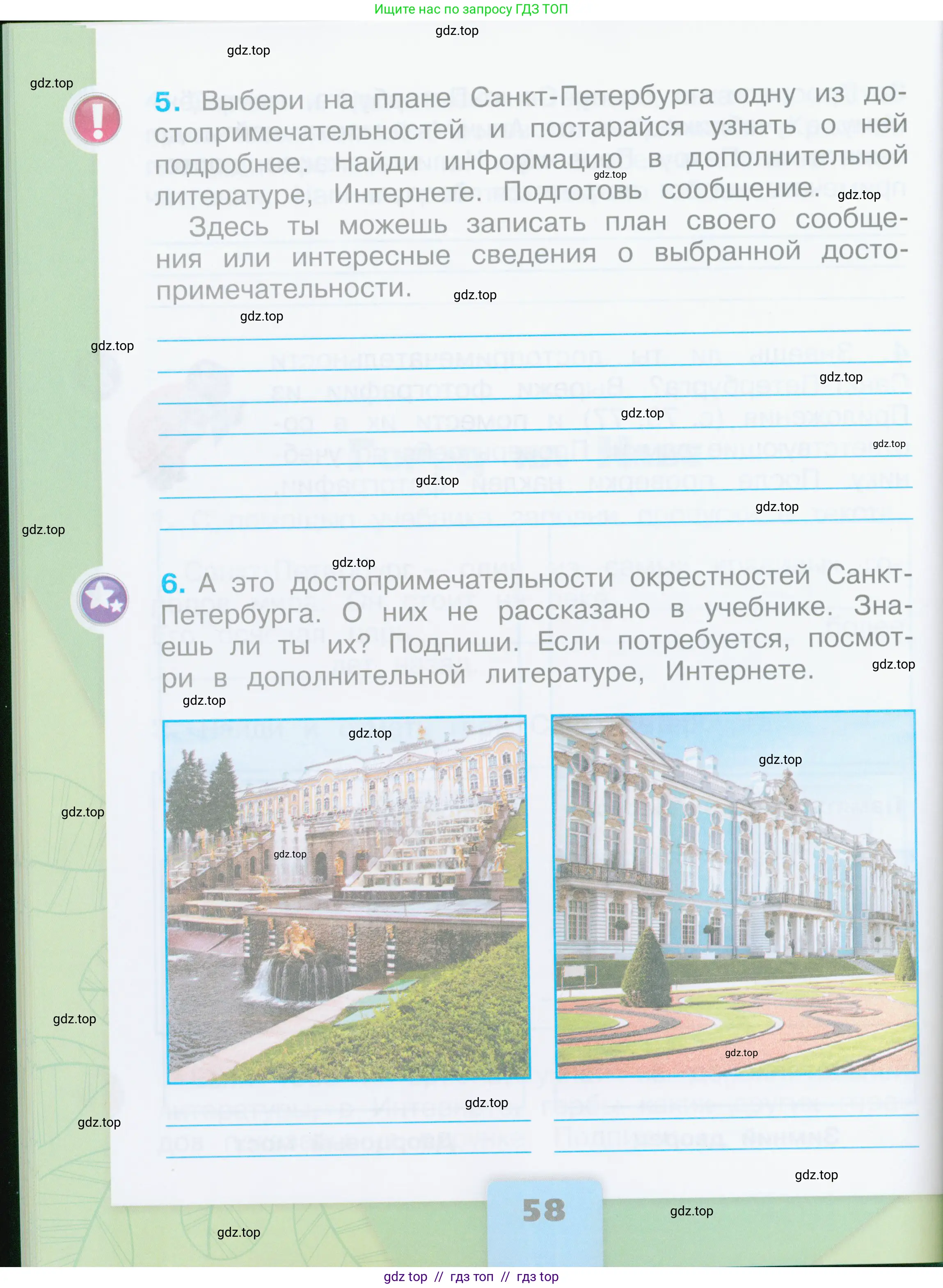 Окружающий мир, 2 класс рабочая тетрадь, автор: Плешаков Андрей Анатольевич, издательство Просвещение, Москва, 2023, белого цвета, страница 58