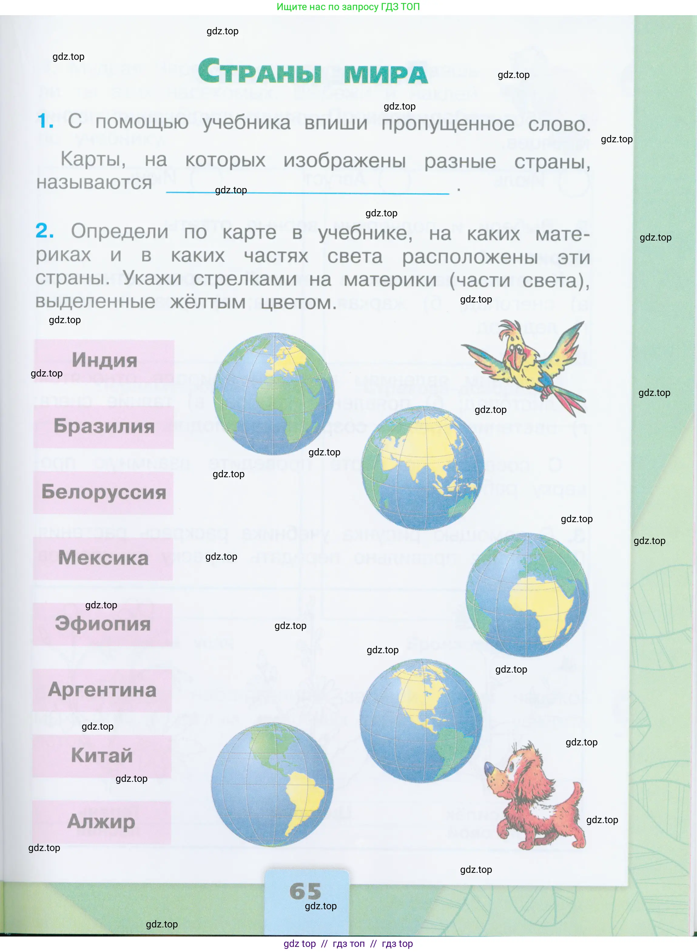 Окружающий мир, 2 класс рабочая тетрадь, автор: Плешаков Андрей Анатольевич, издательство Просвещение, Москва, 2023, белого цвета, Часть 2, страница 65