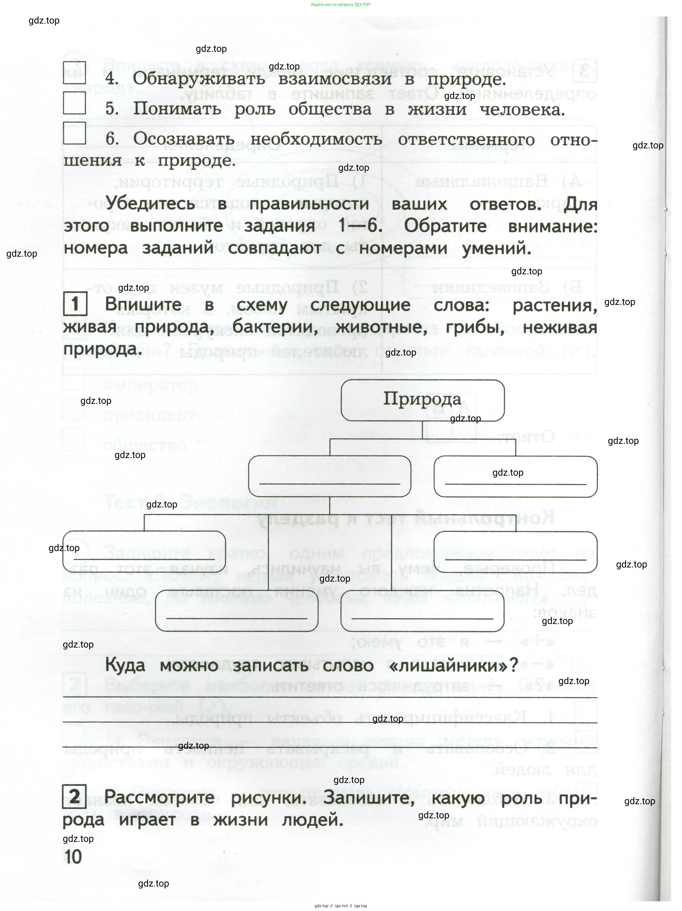 Окружающий мир, 3 класс Предварительный контроль, текущий контроль, итоговый контроль, авторы: Глаголева Юлия Игоревна, Архипова Ю И, издательство Просвещение, Москва, 2023, белого цвета, страница 10
