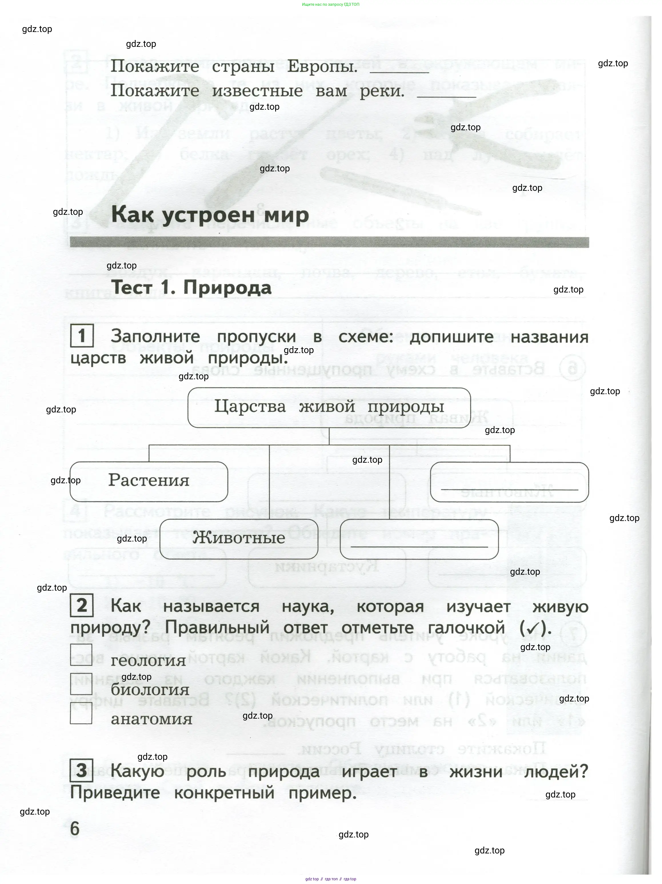 Окружающий мир, 3 класс Предварительный контроль, текущий контроль, итоговый контроль, авторы: Глаголева Юлия Игоревна, Архипова Ю И, издательство Просвещение, Москва, 2023, белого цвета, страница 6