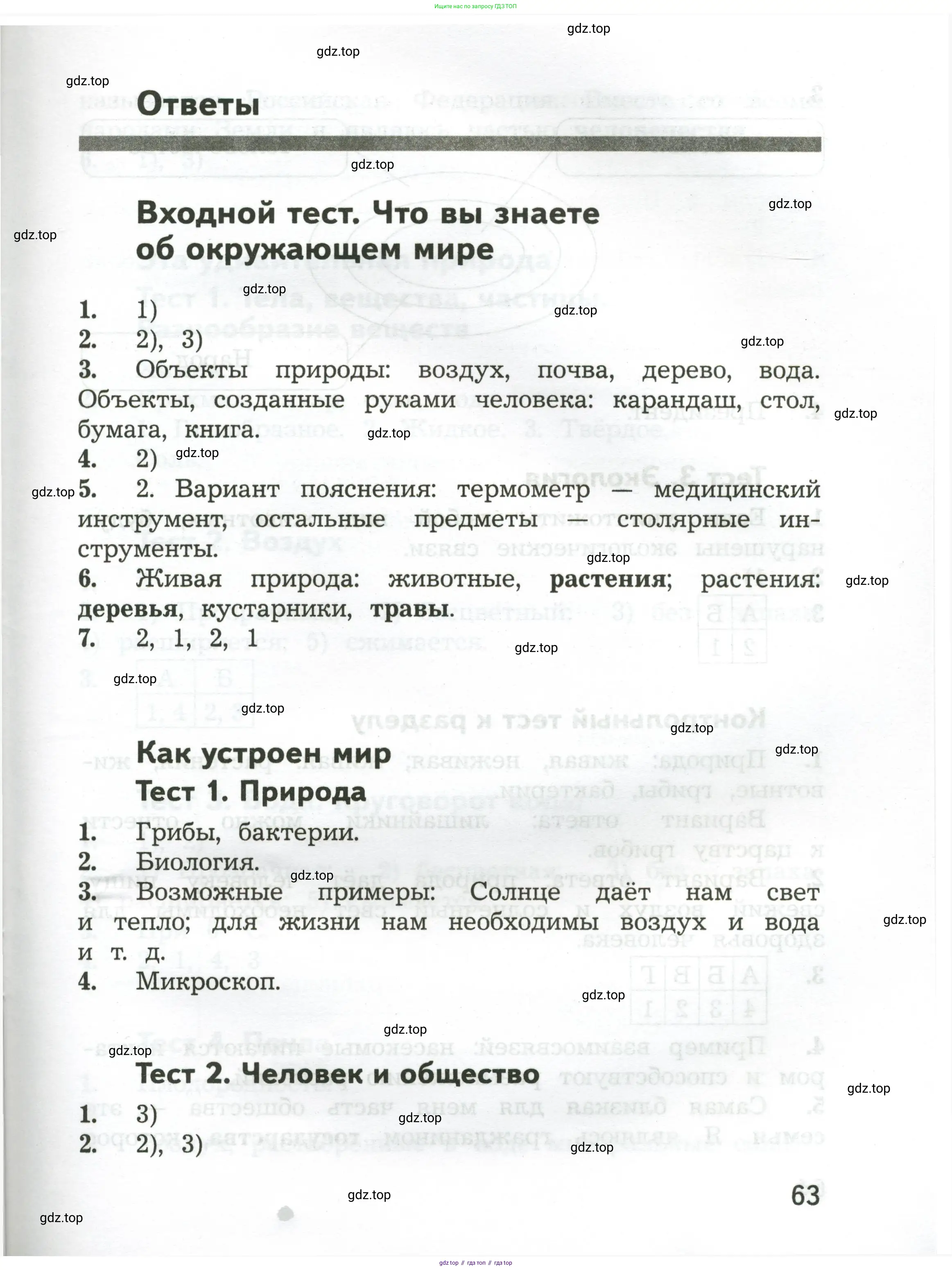 Окружающий мир, 3 класс Предварительный контроль, текущий контроль, итоговый контроль, авторы: Глаголева Юлия Игоревна, Архипова Ю И, издательство Просвещение, Москва, 2023, белого цвета, страница 63