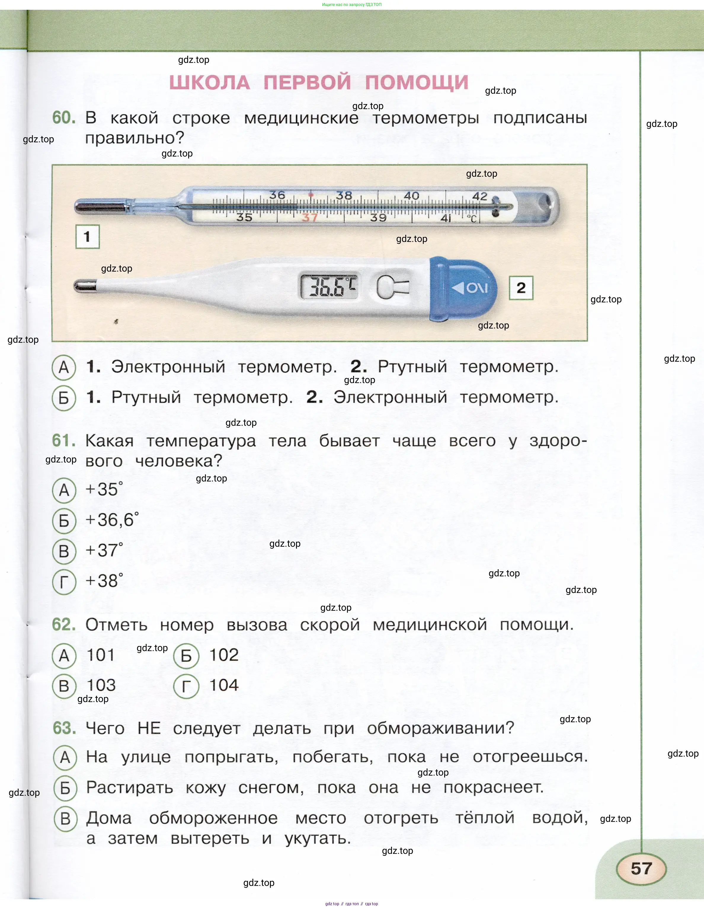 Окружающий мир, 3 класс Тесты, авторы: Плешаков Андрей Анатольевич, Новицкая Марина Юрьевна, Назарова З Д, издательство Просвещение, Москва, 2019, белого цвета, страница 57