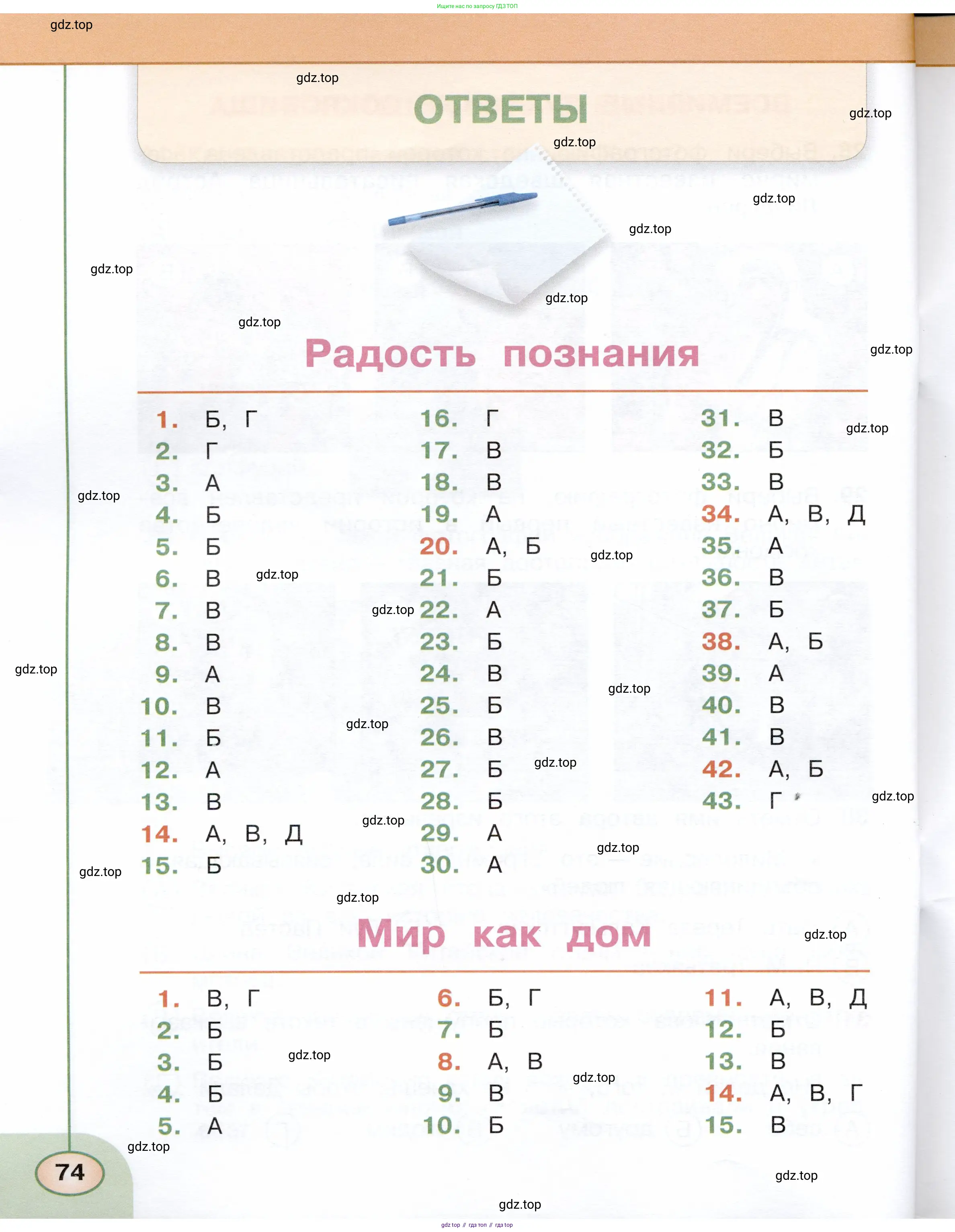 Окружающий мир, 3 класс Тесты, авторы: Плешаков Андрей Анатольевич, Новицкая Марина Юрьевна, Назарова З Д, издательство Просвещение, Москва, 2019, белого цвета, страница 74