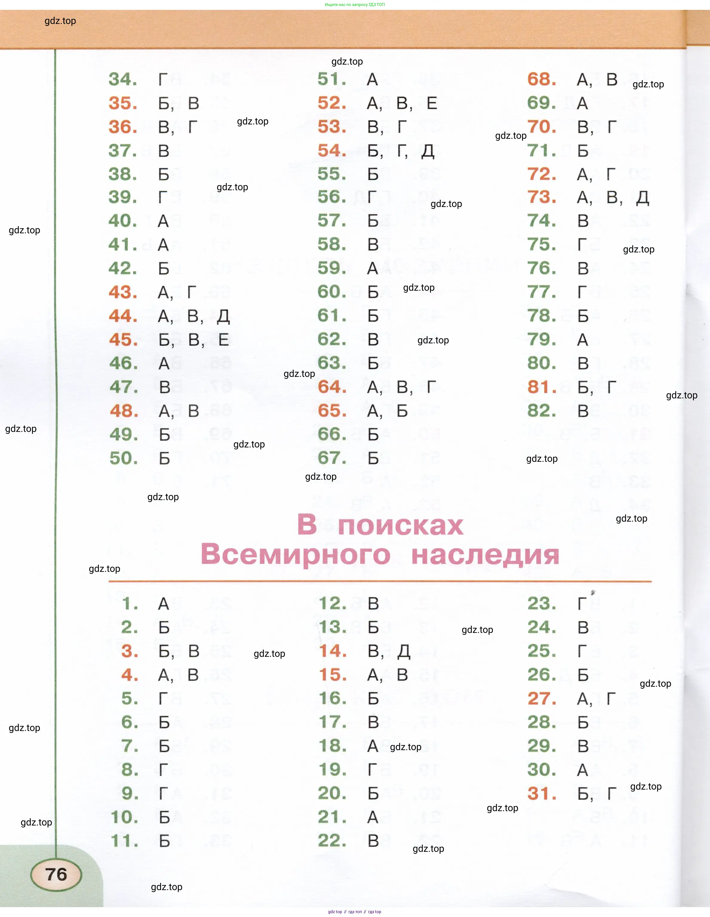 Окружающий мир, 3 класс Тесты, авторы: Плешаков Андрей Анатольевич, Новицкая Марина Юрьевна, Назарова З Д, издательство Просвещение, Москва, 2019, белого цвета, страница 76
