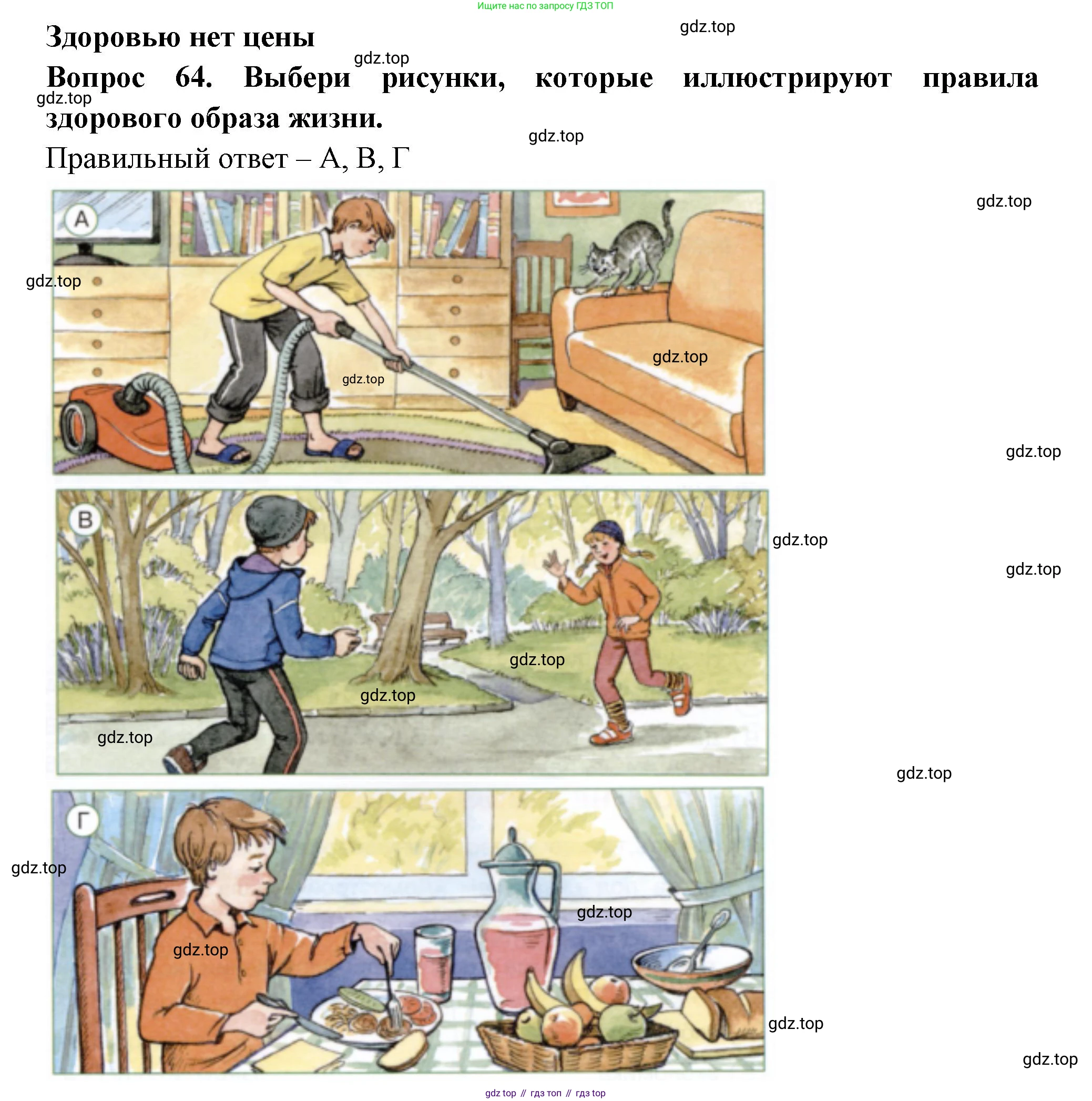 Окружающий мир, 3 класс Тесты, авторы: Плешаков Андрей Анатольевич, Новицкая Марина Юрьевна, Назарова З Д, издательство Просвещение, Москва, 2019, белого цвета, страница 58, номер 64, Решение