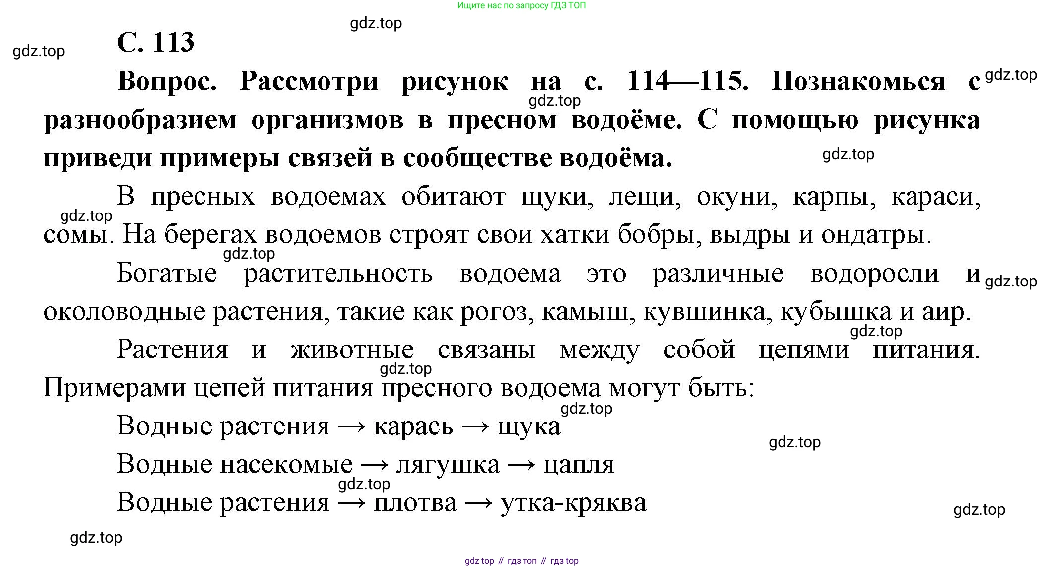 Окружающий мир, 3 класс Учебник, авторы: Плешаков Андрей Анатольевич, Новицкая Марина Юрьевна, издательство Просвещение, Москва, 2019, белого цвета, Часть 1, страница 113, Решение