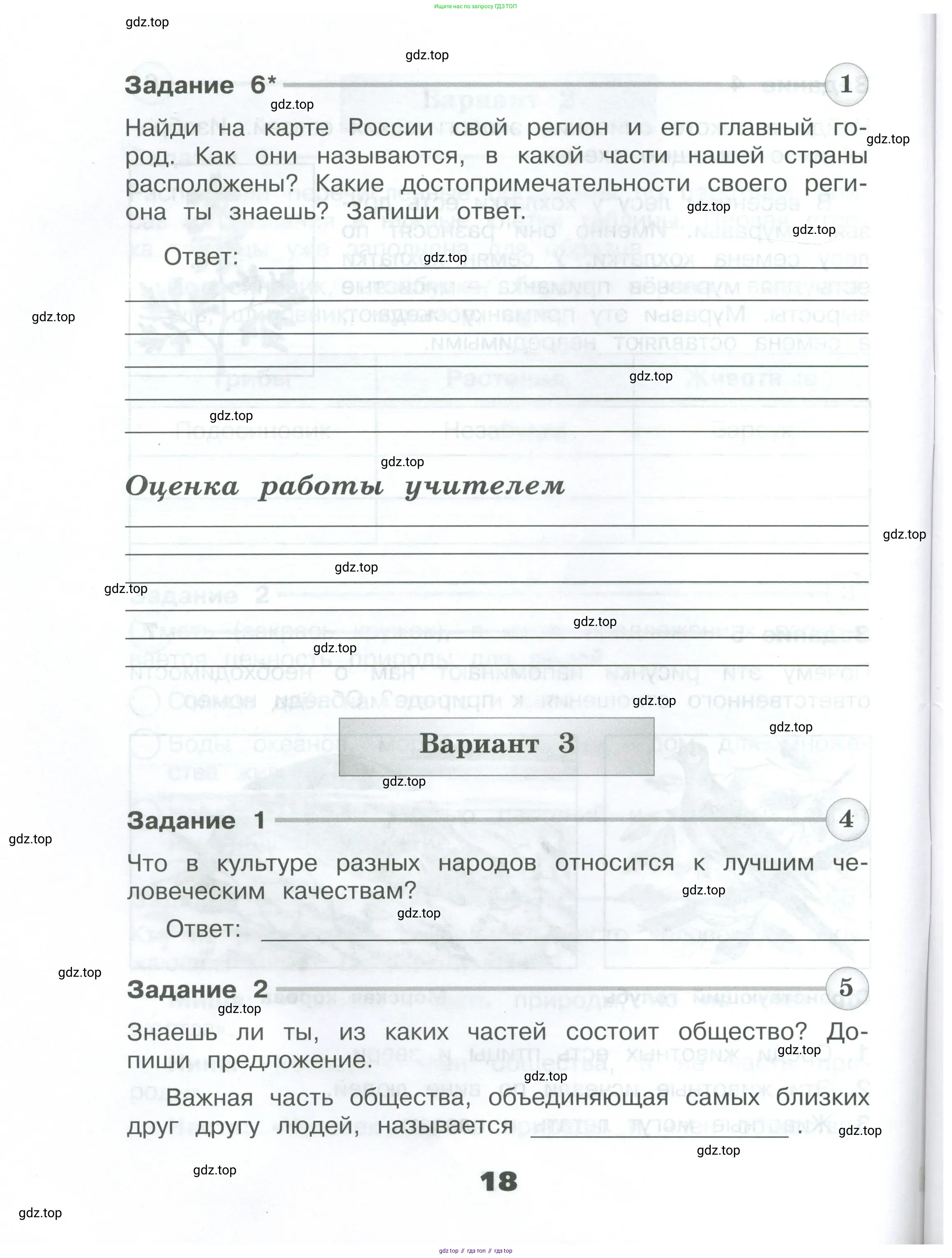 Окружающий мир, 3 класс Проверочные работы, авторы: Плешаков Андрей Анатольевич, Плешаков С А, издательство Просвещение, Москва, 2023, белого цвета, страница 18