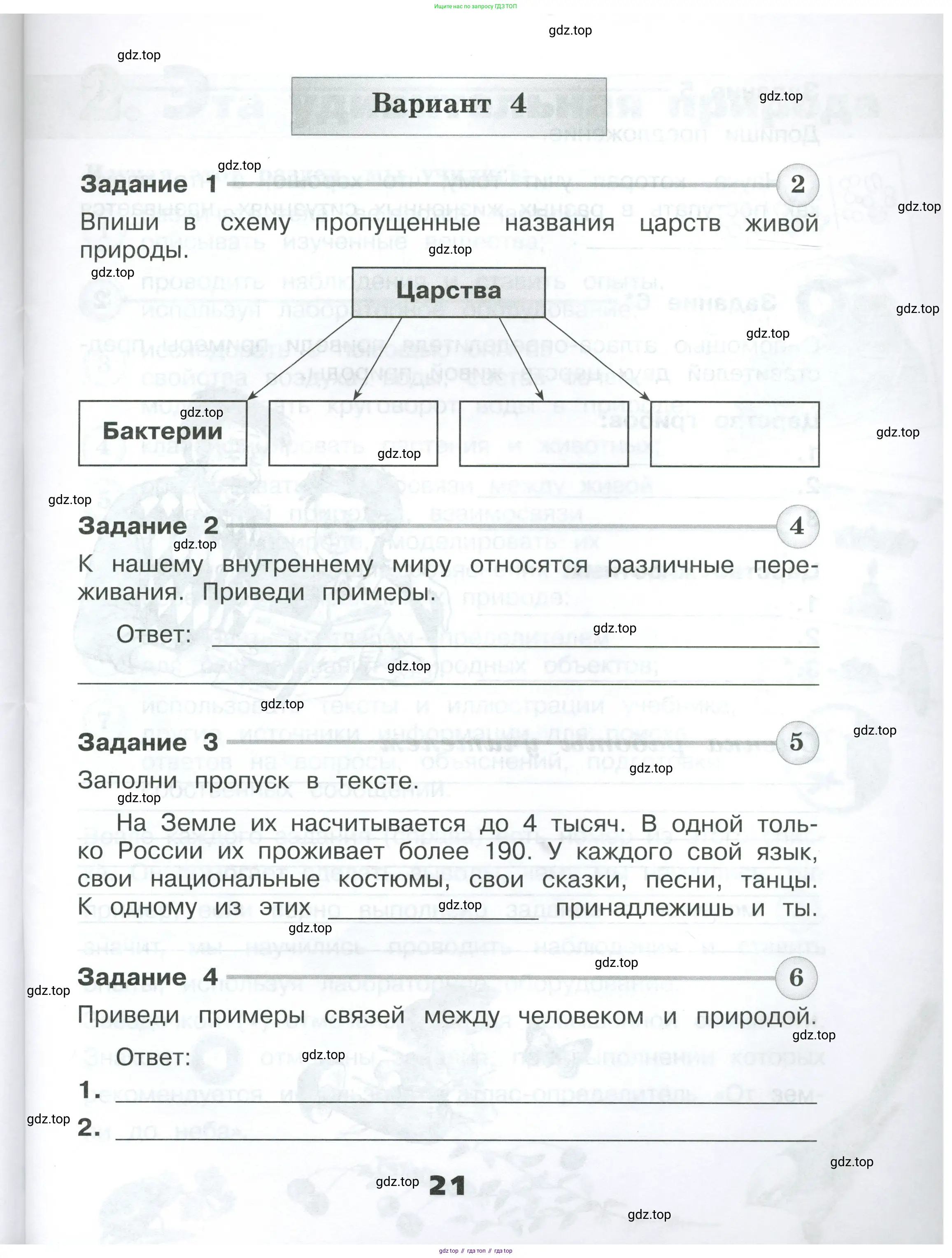 Окружающий мир, 3 класс Проверочные работы, авторы: Плешаков Андрей Анатольевич, Плешаков С А, издательство Просвещение, Москва, 2023, белого цвета, страница 21