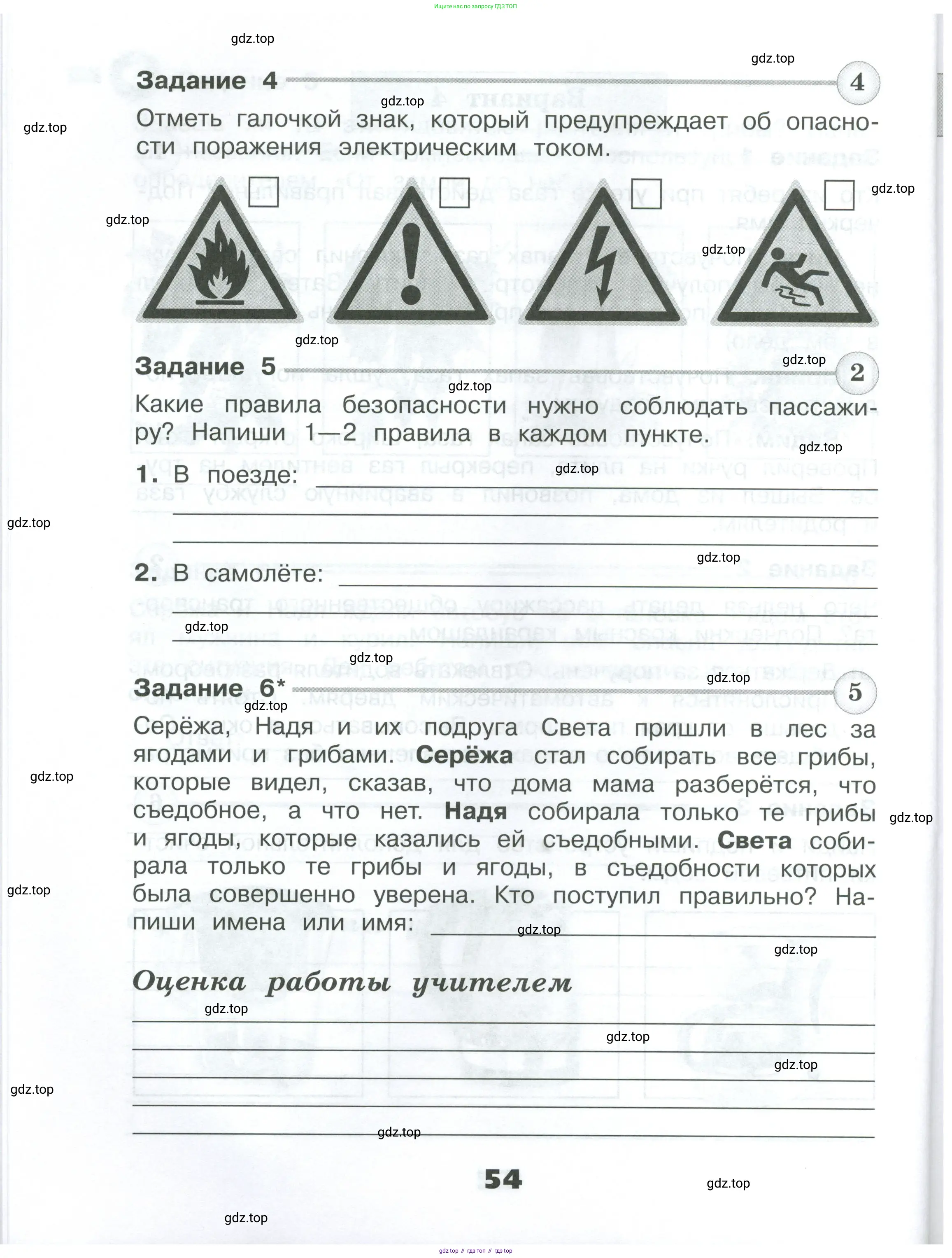 Окружающий мир, 3 класс Проверочные работы, авторы: Плешаков Андрей Анатольевич, Плешаков С А, издательство Просвещение, Москва, 2023, белого цвета, страница 54
