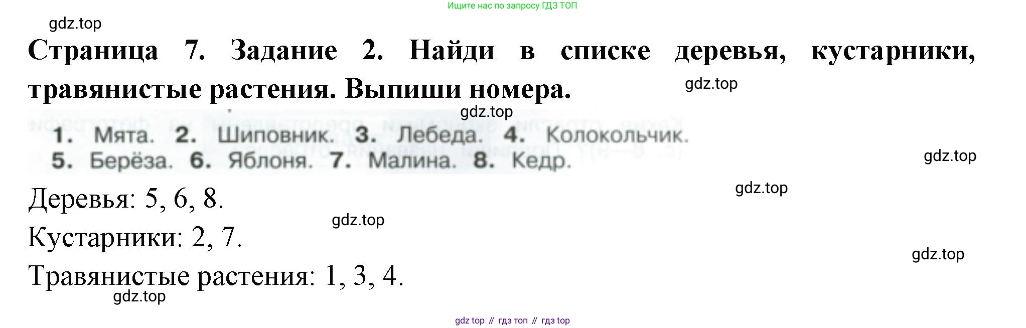 Окружающий мир, 3 класс Проверочные работы, авторы: Плешаков Андрей Анатольевич, Плешаков С А, издательство Просвещение, Москва, 2023, белого цвета, страница 7, номер 2, Решение