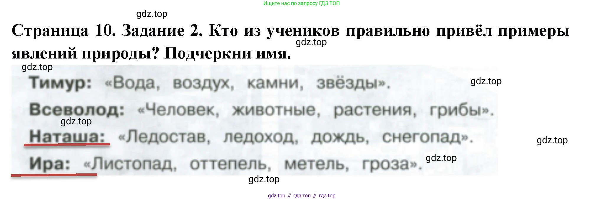 Окружающий мир, 3 класс Проверочные работы, авторы: Плешаков Андрей Анатольевич, Плешаков С А, издательство Просвещение, Москва, 2023, белого цвета, страница 10, номер 2, Решение