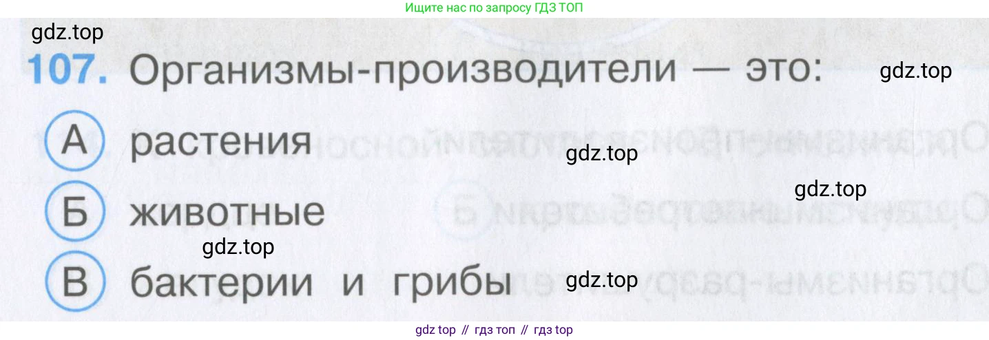 Окружающий мир, 3 класс Тесты, авторы: Плешаков Андрей Анатольевич, Гара Наталья Николаевна, Назарова З Д, издательство Просвещение, Москва, 2014, белого цвета, страница 33, номер 107, Условие