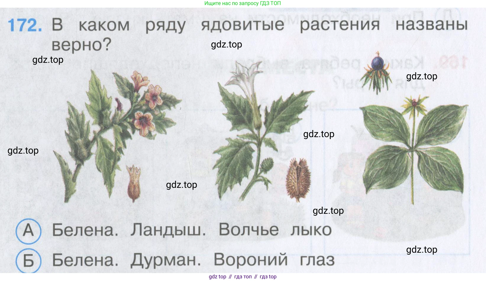 Окружающий мир, 3 класс Тесты, авторы: Плешаков Андрей Анатольевич, Гара Наталья Николаевна, Назарова З Д, издательство Просвещение, Москва, 2014, белого цвета, страница 52, номер 172, Условие