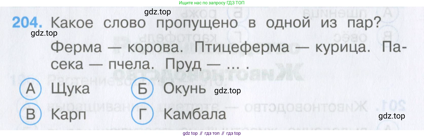 Окружающий мир, 3 класс Тесты, авторы: Плешаков Андрей Анатольевич, Гара Наталья Николаевна, Назарова З Д, издательство Просвещение, Москва, 2014, белого цвета, страница 62, номер 204, Условие