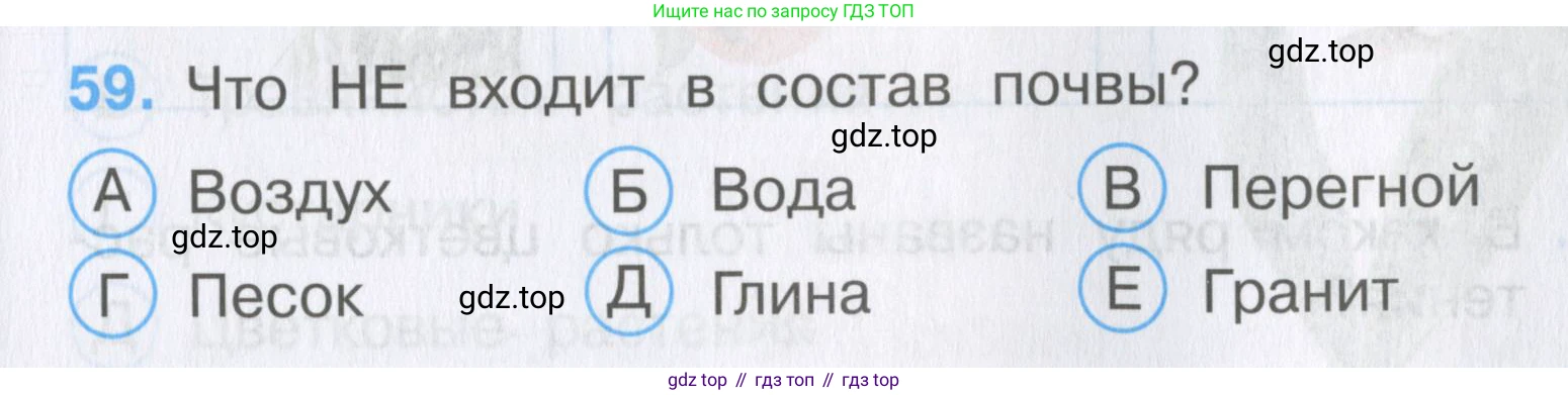 Окружающий мир, 3 класс Тесты, авторы: Плешаков Андрей Анатольевич, Гара Наталья Николаевна, Назарова З Д, издательство Просвещение, Москва, 2014, белого цвета, страница 19, номер 59, Условие