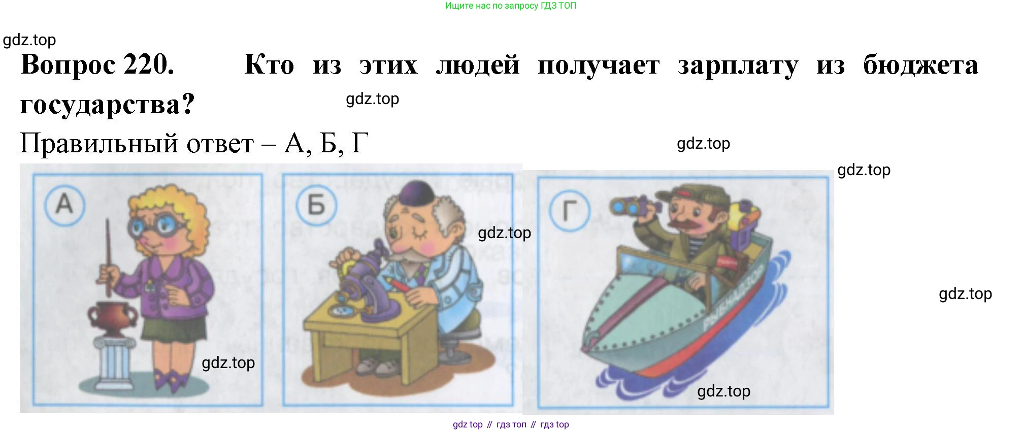 Окружающий мир, 3 класс Тесты, авторы: Плешаков Андрей Анатольевич, Гара Наталья Николаевна, Назарова З Д, издательство Просвещение, Москва, 2014, белого цвета, страница 66, номер 220, Решение