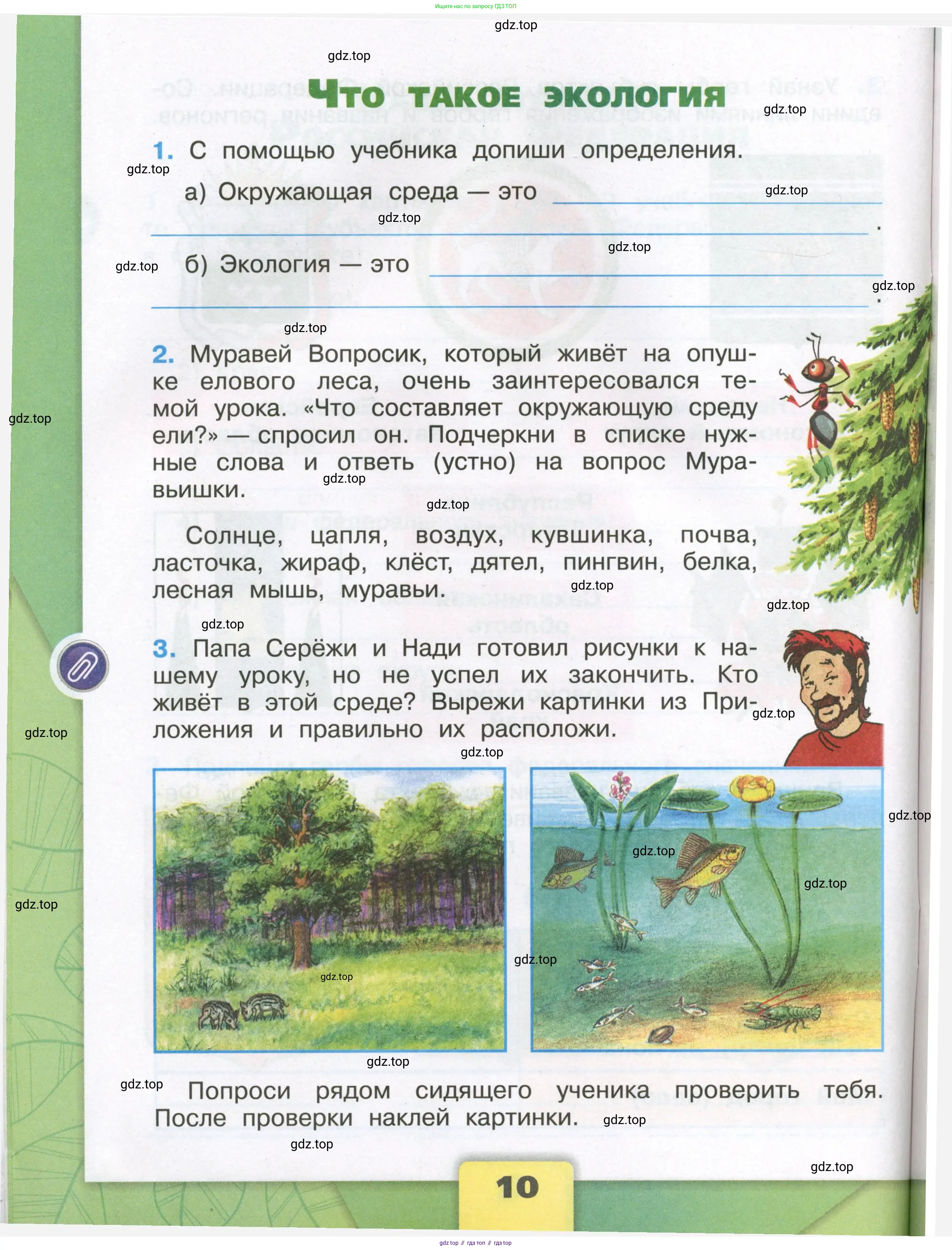 Окружающий мир, 3 класс рабочая тетрадь, автор: Плешаков Андрей Анатольевич, издательство Просвещение, Москва, 2023, белого цвета, Часть 1, страница 10