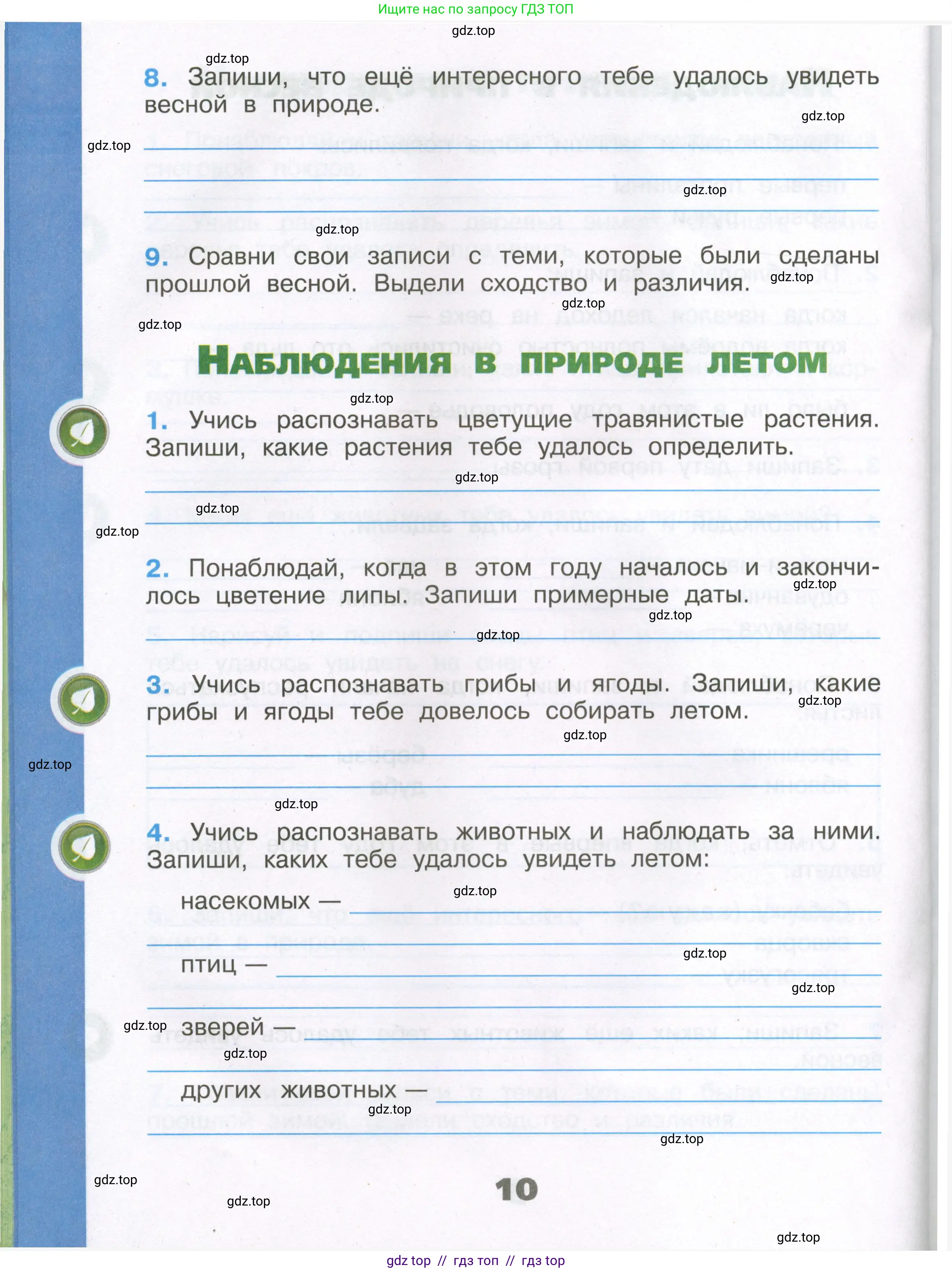 Окружающий мир, 3 класс рабочая тетрадь, автор: Плешаков Андрей Анатольевич, издательство Просвещение, Москва, 2023, белого цвета, страница 10