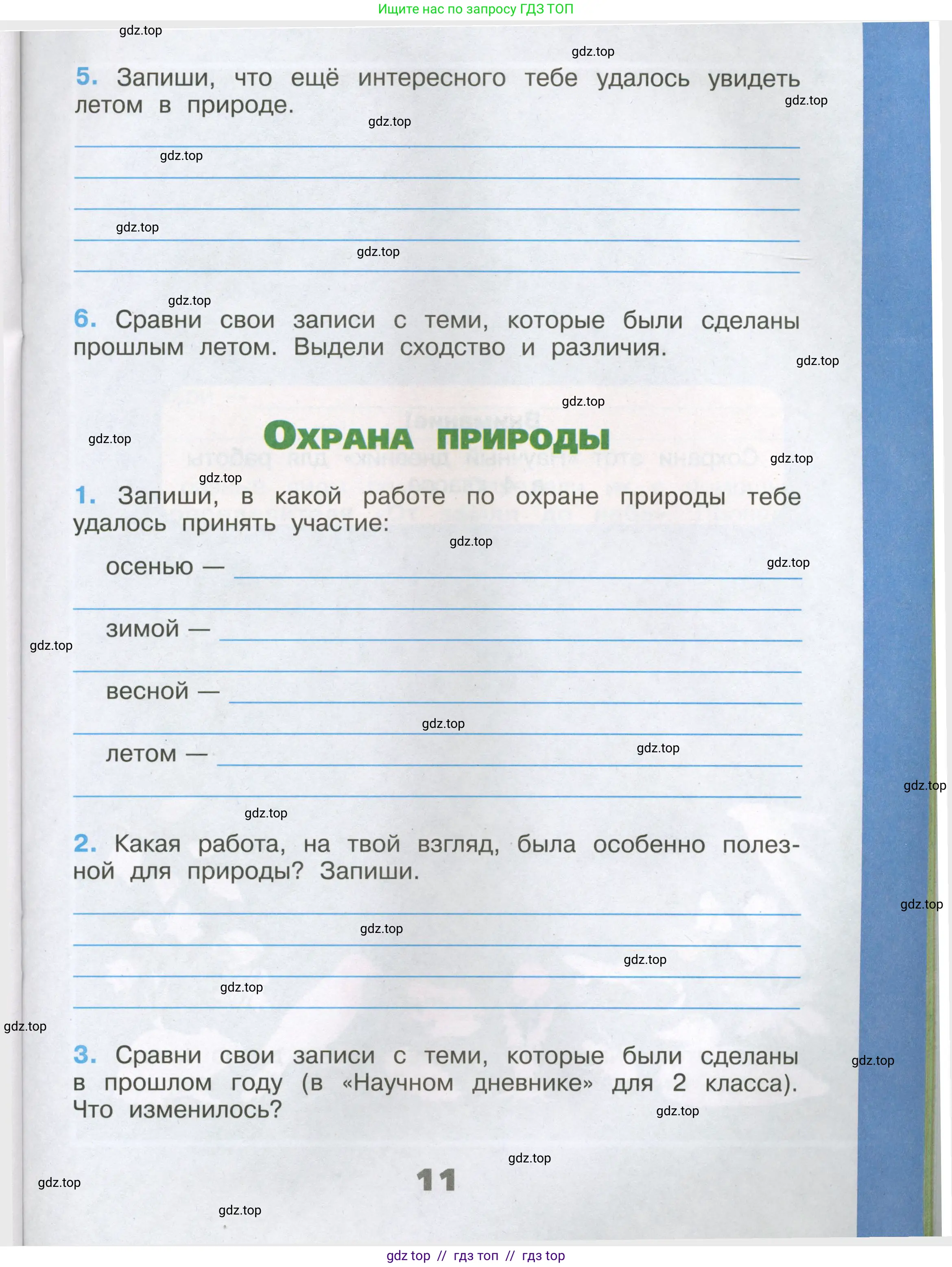 Окружающий мир, 3 класс рабочая тетрадь, автор: Плешаков Андрей Анатольевич, издательство Просвещение, Москва, 2023, белого цвета, страница 11