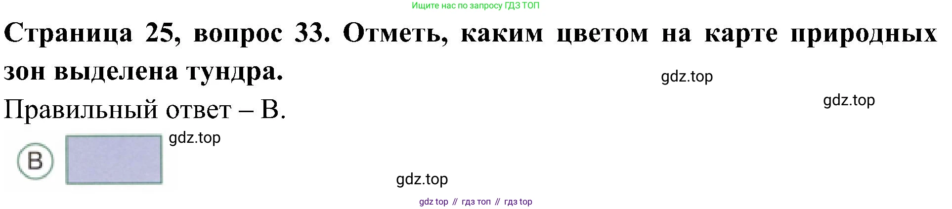 Окружающий мир, 4 класс Тесты, авторы: Плешаков Андрей Анатольевич, Новицкая Марина Юрьевна, Назарова З Д, издательство Просвещение, Москва, 2021, белого цвета, страница 25, номер 33, Решение