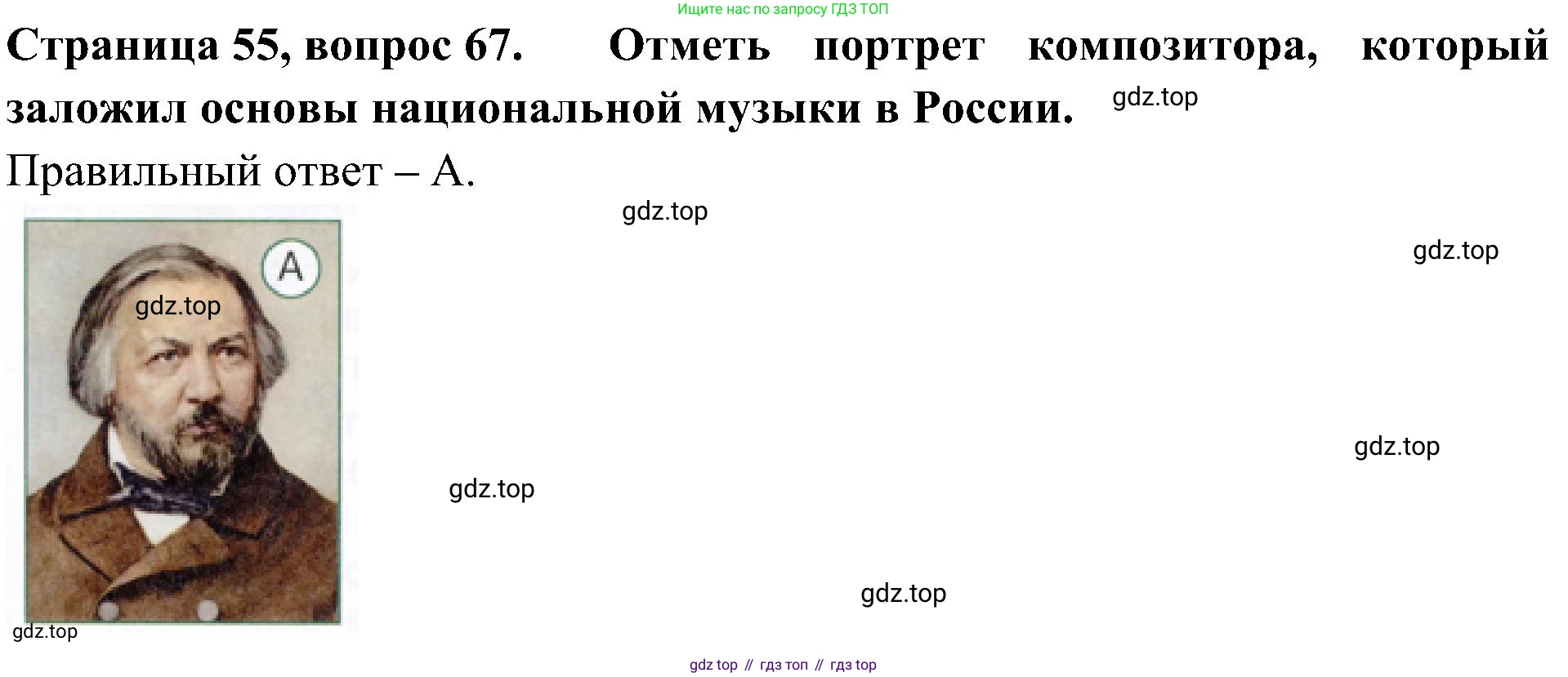 Окружающий мир, 4 класс Тесты, авторы: Плешаков Андрей Анатольевич, Новицкая Марина Юрьевна, Назарова З Д, издательство Просвещение, Москва, 2021, белого цвета, страница 55, номер 67, Решение