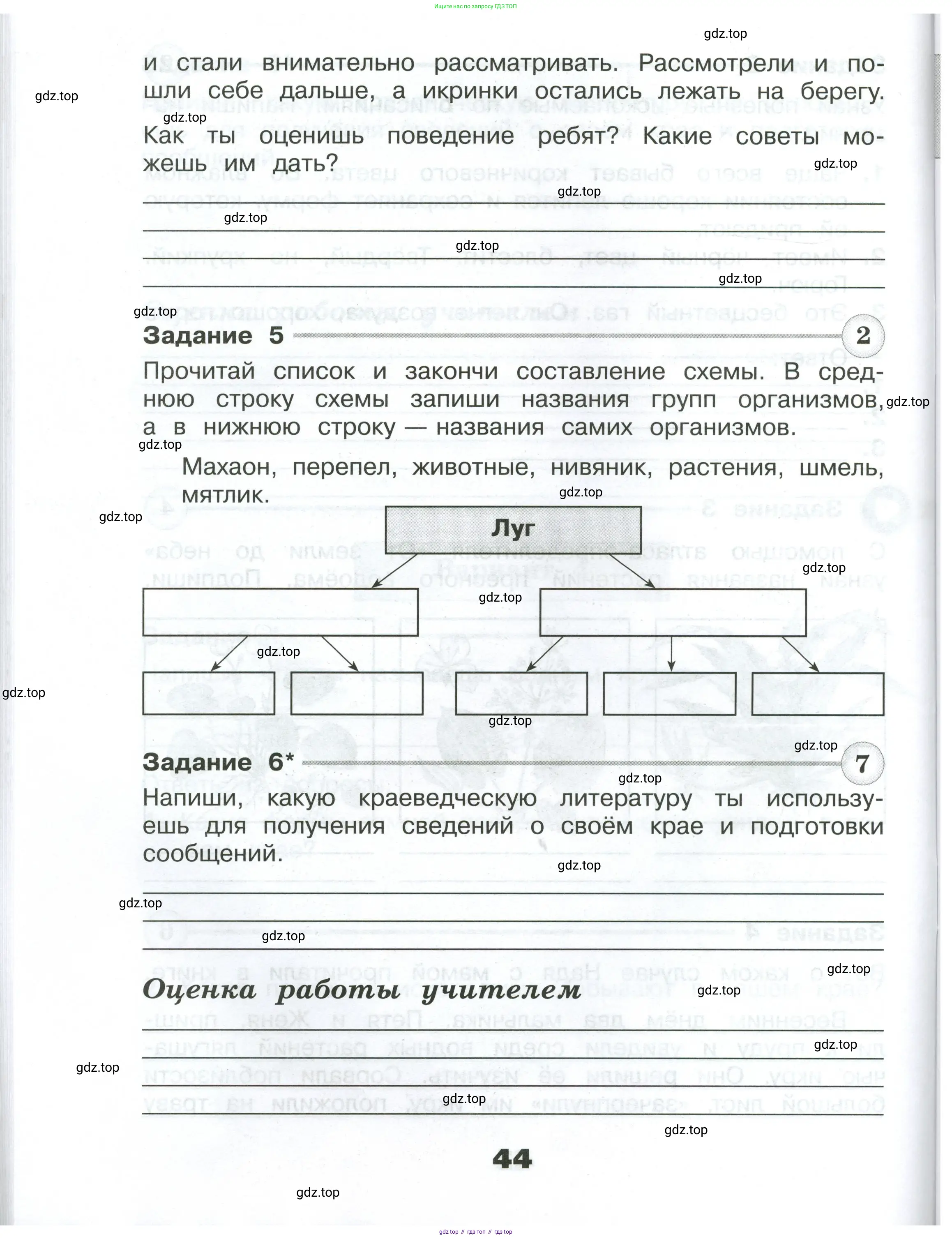 Окружающий мир, 4 класс Проверочные работы, авторы: Плешаков Андрей Анатольевич, Крючкова Елена Алексеевна, Плешаков С А, издательство Просвещение, Москва, 2023, белого цвета, страница 44