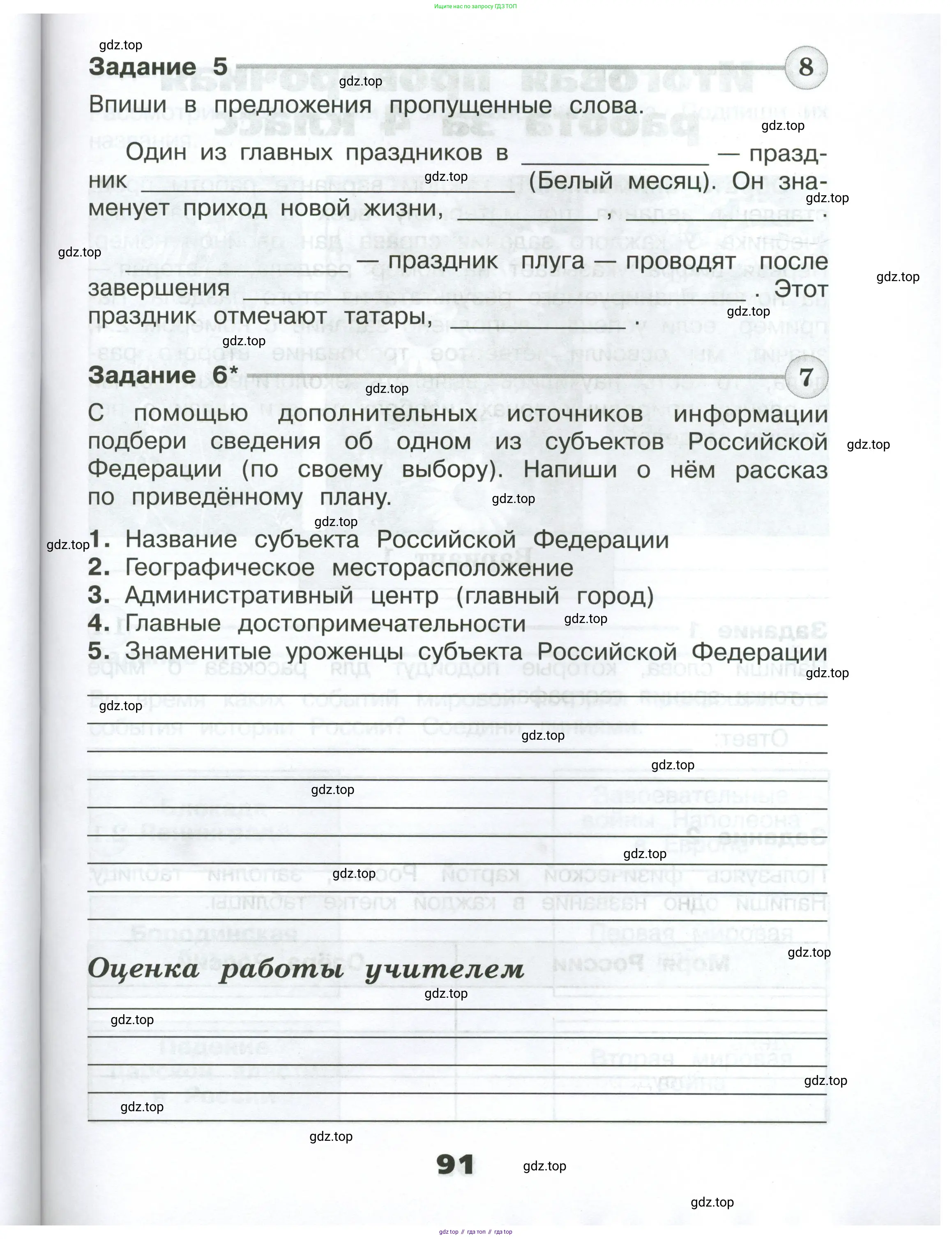 Окружающий мир, 4 класс Проверочные работы, авторы: Плешаков Андрей Анатольевич, Крючкова Елена Алексеевна, Плешаков С А, издательство Просвещение, Москва, 2023, белого цвета, страница 91