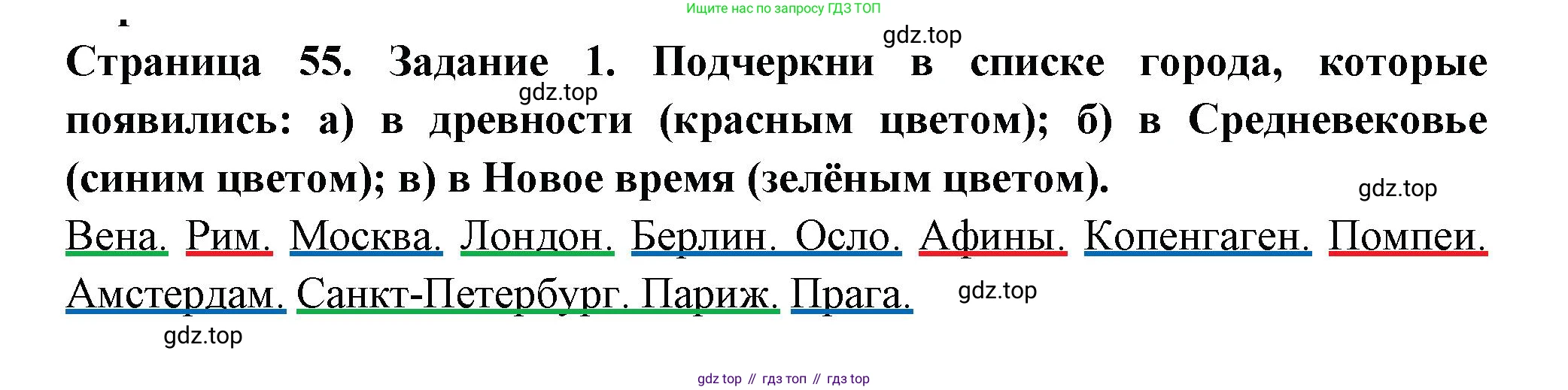 ГДЗ Окружающий мир, 4 класс Проверочные работы, авторы: Плешаков Андрей Анатольевич, Крючкова Елена Алексеевна, Плешаков С А, издательство Просвещение, Москва, 2023, белого цвета, страница 55, номер 1, Решение