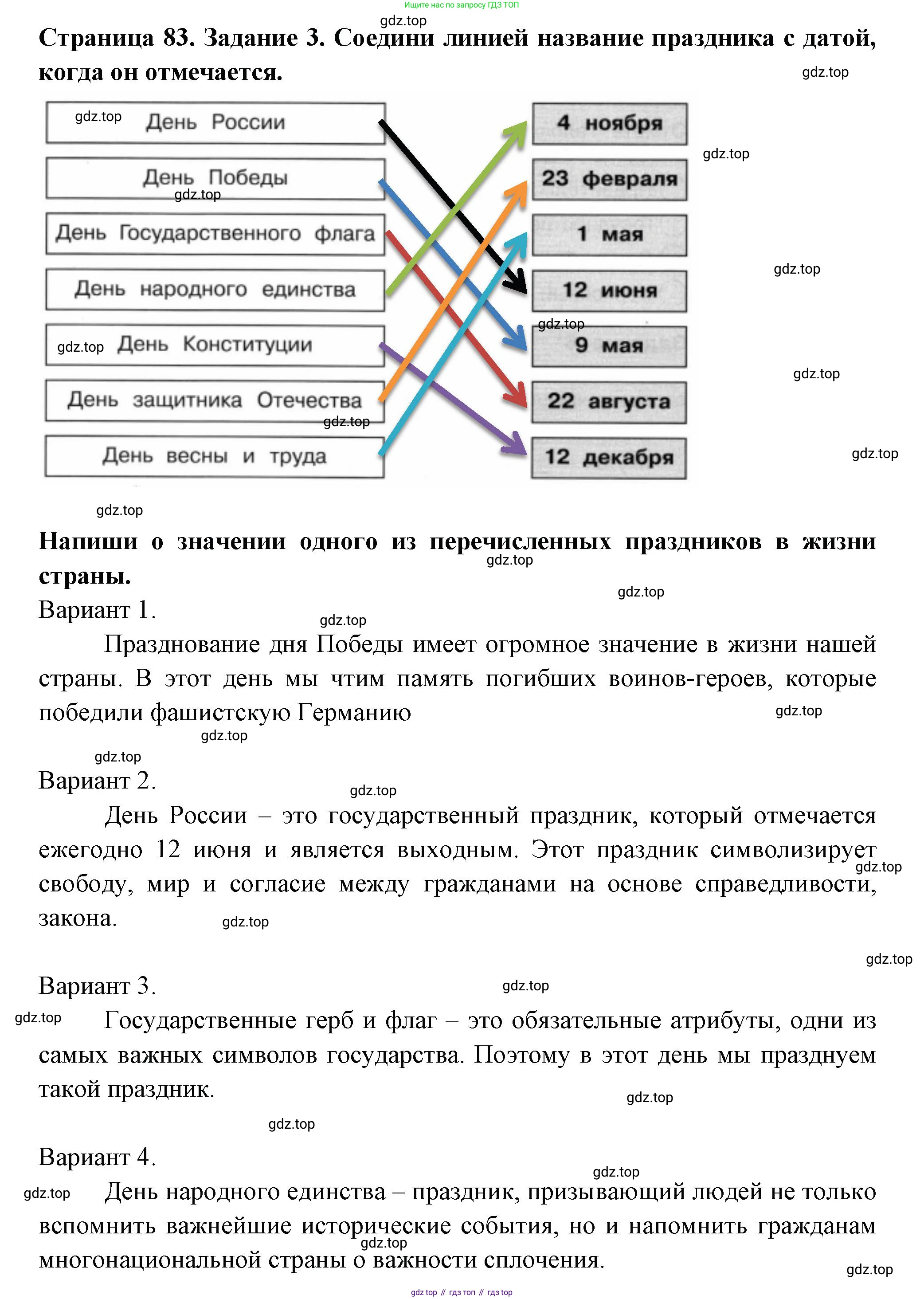 ГДЗ Окружающий мир, 4 класс Проверочные работы, авторы: Плешаков Андрей Анатольевич, Крючкова Елена Алексеевна, Плешаков С А, издательство Просвещение, Москва, 2023, белого цвета, страница 83, номер 3, Решение