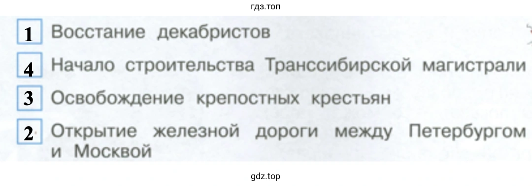 Установи последовательность событий