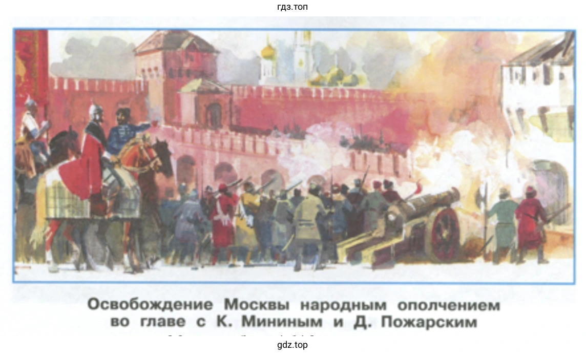 Освобождение Москвы народным ополчением во главе с К. Мининым и Д. Пожарским