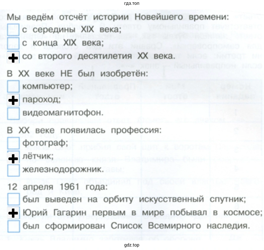 В каждом утверждении выберите правильный ответ и отметьте его знаком «+».