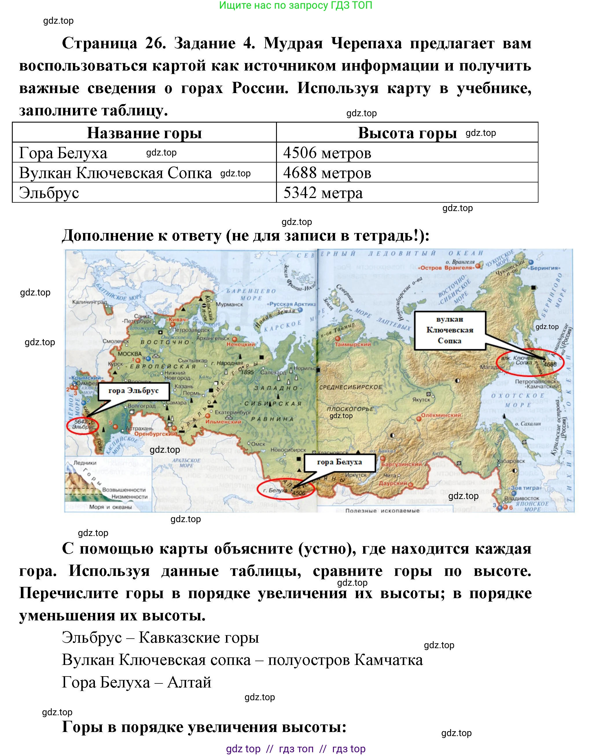Окружающий мир, 4 класс рабочая тетрадь, авторы: Плешаков Андрей Анатольевич, Крючкова Елена Алексеевна, издательство Просвещение, Москва, 2023, белого цвета, Часть 1, страница 26, номер 4, Решение 2