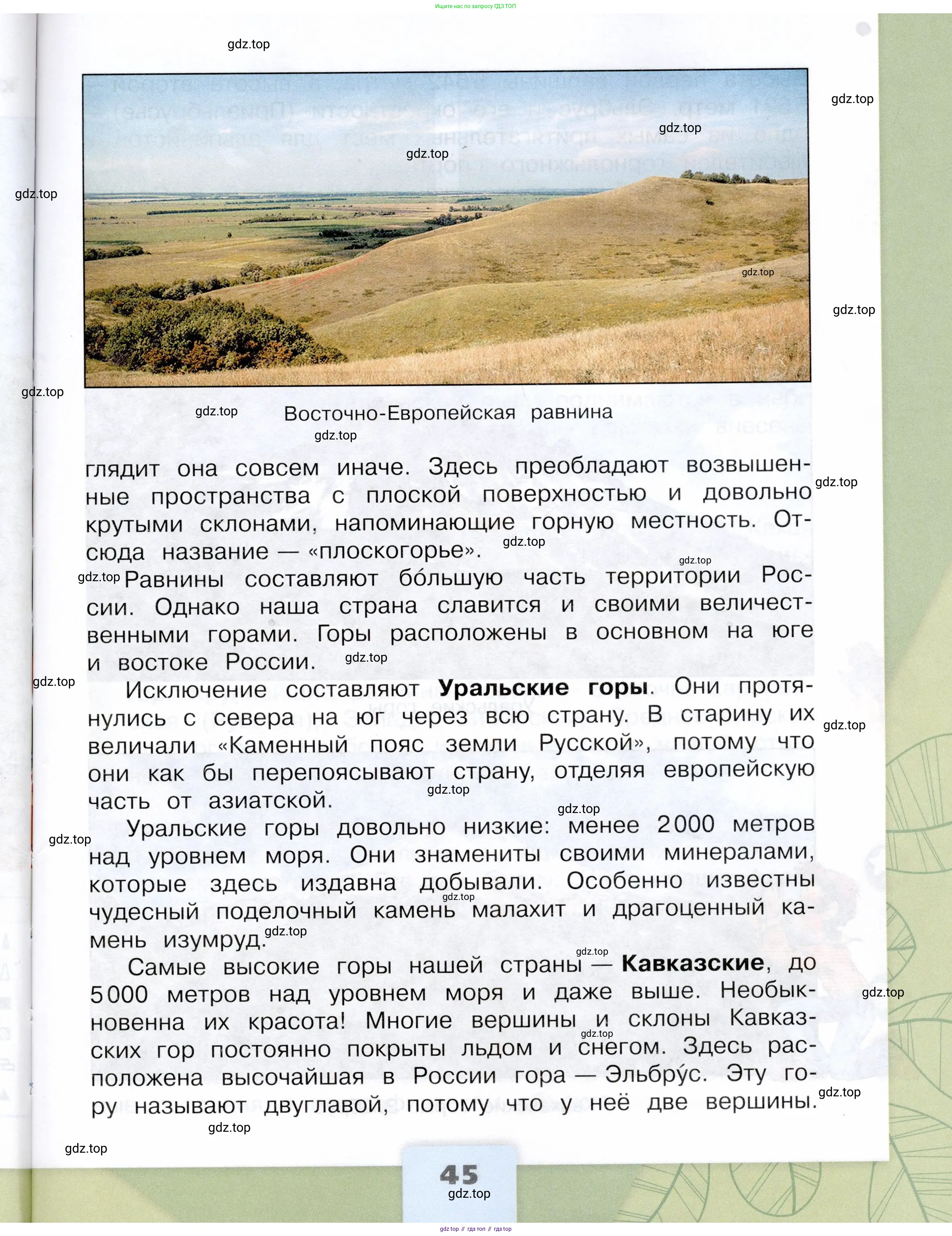 Окружающий мир, 4 класс Учебник, авторы: Плешаков Андрей Анатольевич, Крючкова Елена Алексеевна, издательство Просвещение, Москва, 2023, белого цвета, страница 45
