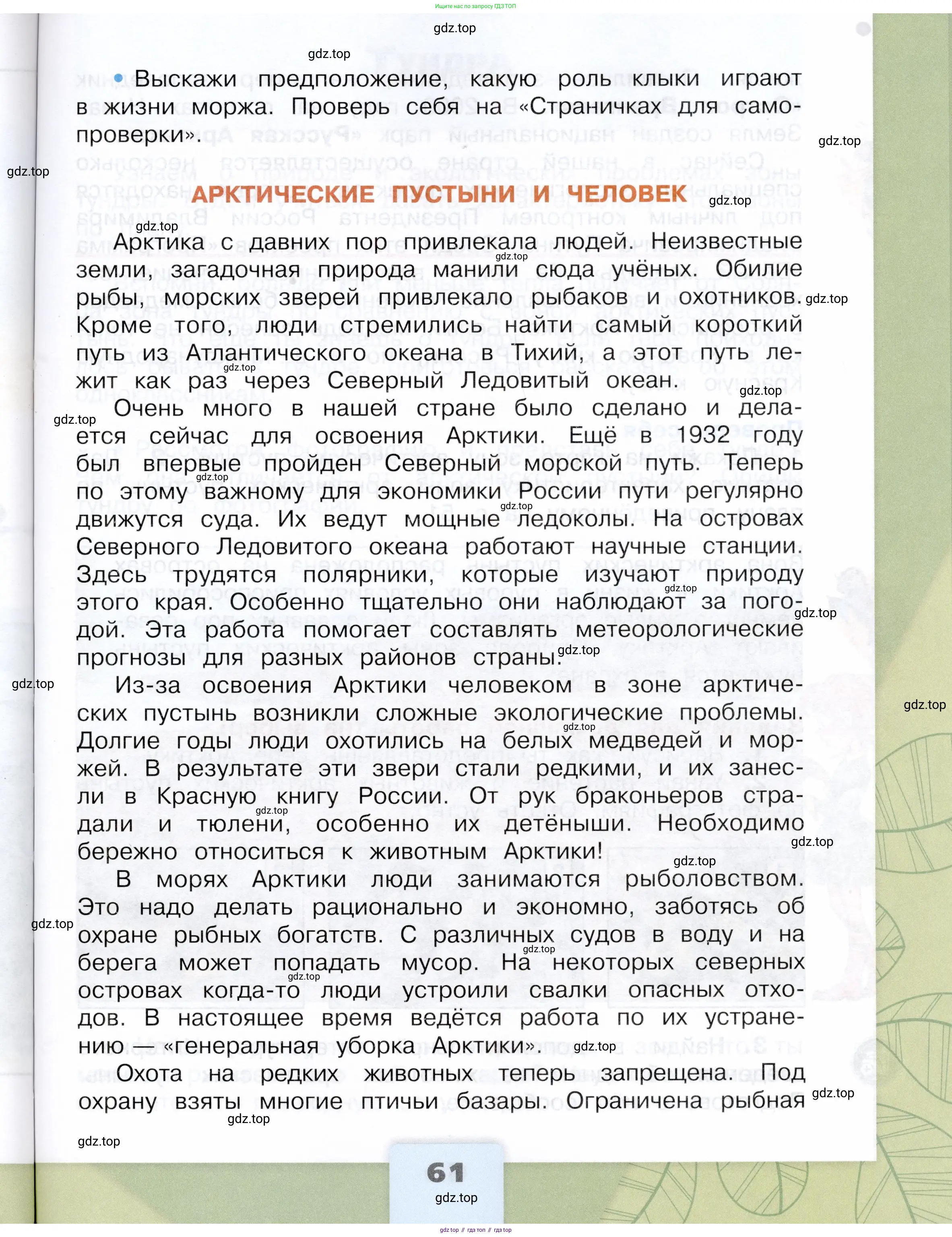 Окружающий мир, 4 класс Учебник, авторы: Плешаков Андрей Анатольевич, Крючкова Елена Алексеевна, издательство Просвещение, Москва, 2023, белого цвета, страница 61