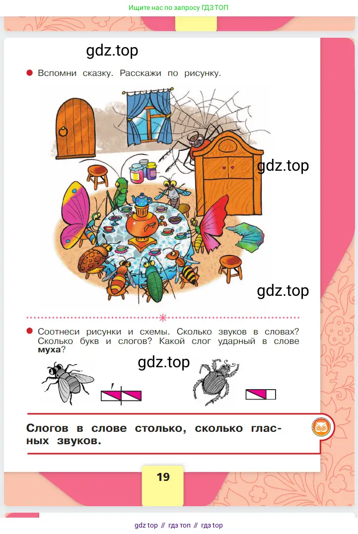 Русский язык, 1 класс Азбука, авторы: Горецкий Всеслав Гаврилович, Кирюшкин Виктор Андреевич, Виноградская Людмила Андреевна, Бойкина Марина Викторовна, издательство Просвещение, Москва, 2023, белого цвета, Часть 1, страница 19
