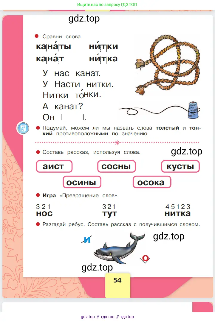 Русский язык, 1 класс Азбука, авторы: Горецкий Всеслав Гаврилович, Кирюшкин Виктор Андреевич, Виноградская Людмила Андреевна, Бойкина Марина Викторовна, издательство Просвещение, Москва, 2023, белого цвета, Часть 1, страница 54