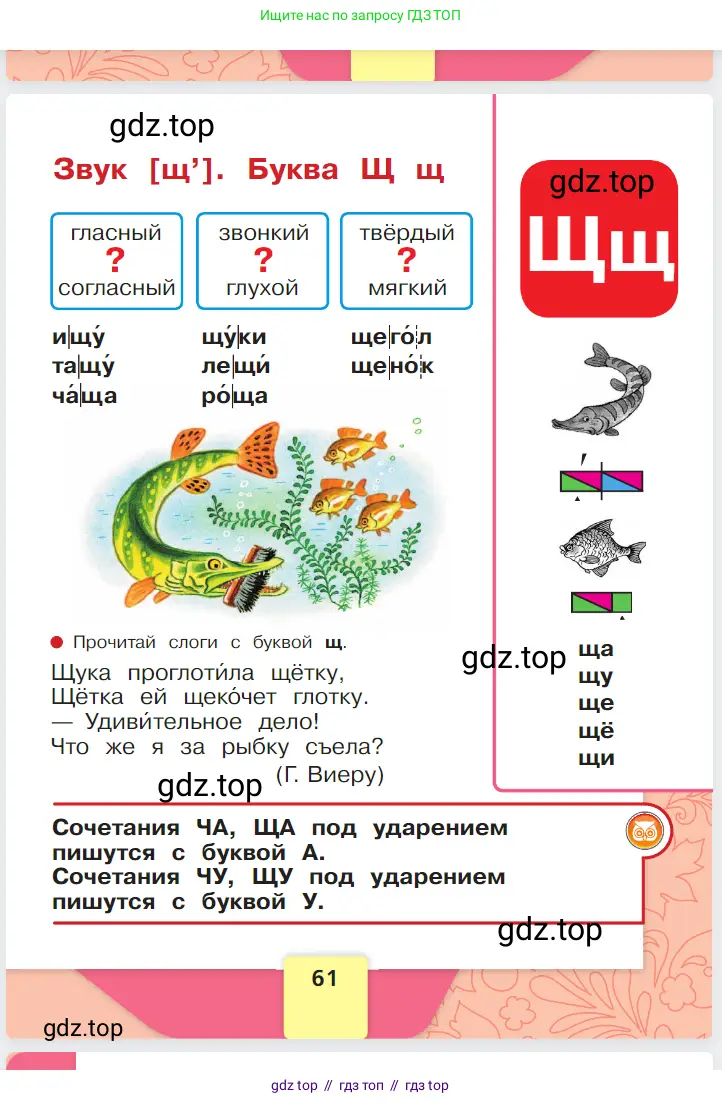 Русский язык, 1 класс Азбука, авторы: Горецкий Всеслав Гаврилович, Кирюшкин Виктор Андреевич, Виноградская Людмила Андреевна, Бойкина Марина Викторовна, издательство Просвещение, Москва, 2023, белого цвета, страница 61