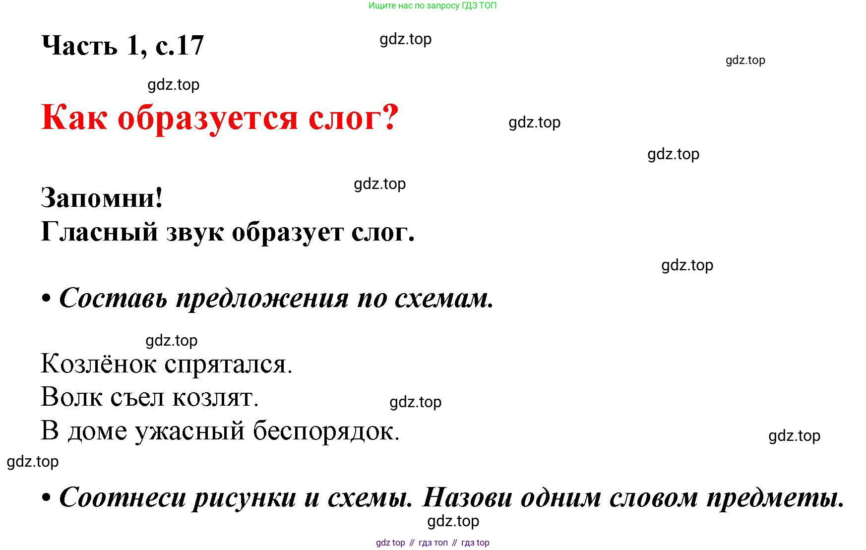 ГДЗ Русский язык, 1 класс Азбука, авторы: Горецкий Всеслав Гаврилович, Кирюшкин Виктор Андреевич, Виноградская Людмила Андреевна, Бойкина Марина Викторовна, издательство Просвещение, Москва, 2023, белого цвета, Часть 1, страница 17, Решение