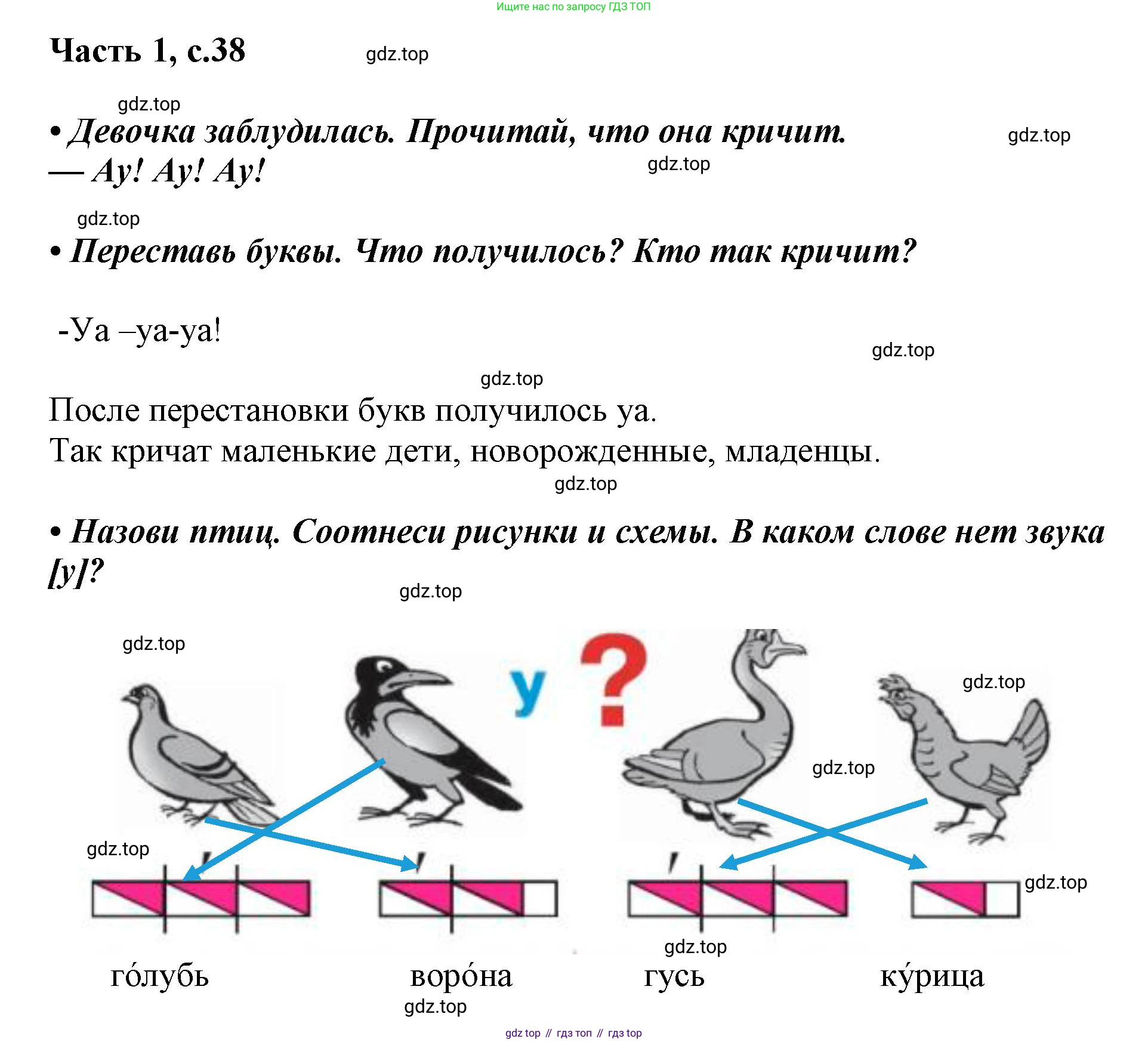 ГДЗ Русский язык, 1 класс Азбука, авторы: Горецкий Всеслав Гаврилович, Кирюшкин Виктор Андреевич, Виноградская Людмила Андреевна, Бойкина Марина Викторовна, издательство Просвещение, Москва, 2023, белого цвета, Часть 1, страница 38, Решение
