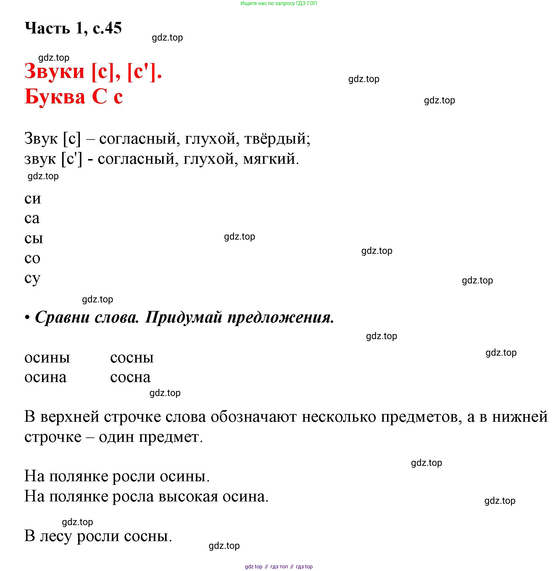 ГДЗ Русский язык, 1 класс Азбука, авторы: Горецкий Всеслав Гаврилович, Кирюшкин Виктор Андреевич, Виноградская Людмила Андреевна, Бойкина Марина Викторовна, издательство Просвещение, Москва, 2023, белого цвета, Часть 1, страница 45, Решение