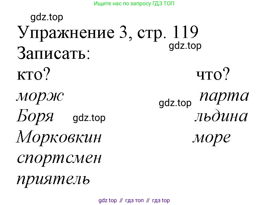 Русский язык, 1 класс Учебник, авторы: Иванов Станислав Викторович, Евдокимова Антонина Олеговна, Кузнецова Марина Ивановна, издательство Просвещение, Москва, 2023, белого цвета, страница 119, номер 3, Решение