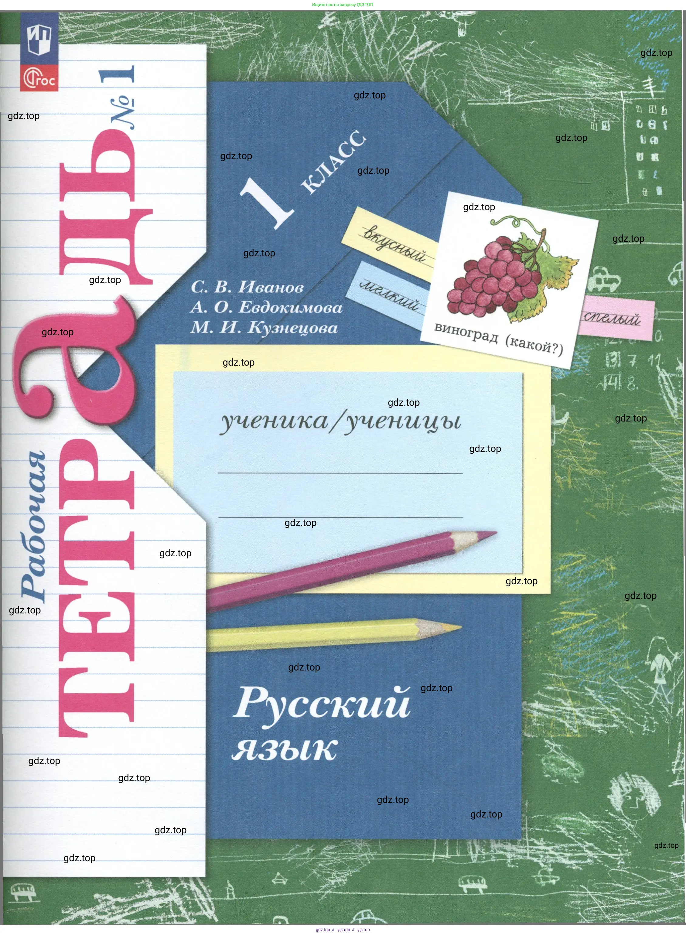 Русский язык, 1 класс рабочая тетрадь, авторы: Иванов Станислав Викторович, Евдокимова Антонина Олеговна, Кузнецова Елена Николаевна, издательство Просвещение, Москва, 2023, зелёного цвета,