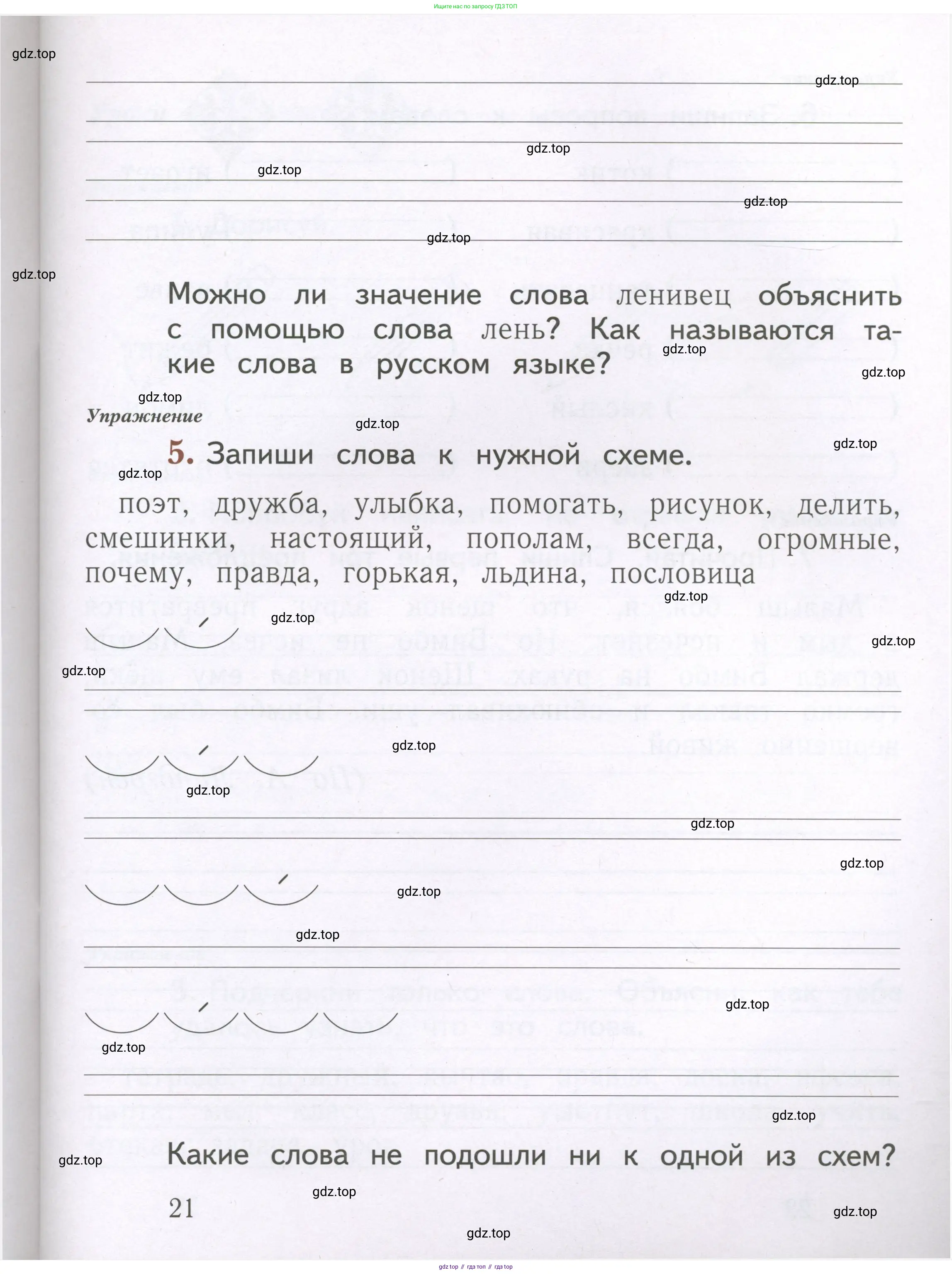 Русский язык, 1 класс рабочая тетрадь, авторы: Иванов Станислав Викторович, Евдокимова Антонина Олеговна, Кузнецова Елена Николаевна, издательство Просвещение, Москва, 2023, зелёного цвета, Часть 1, страница 21