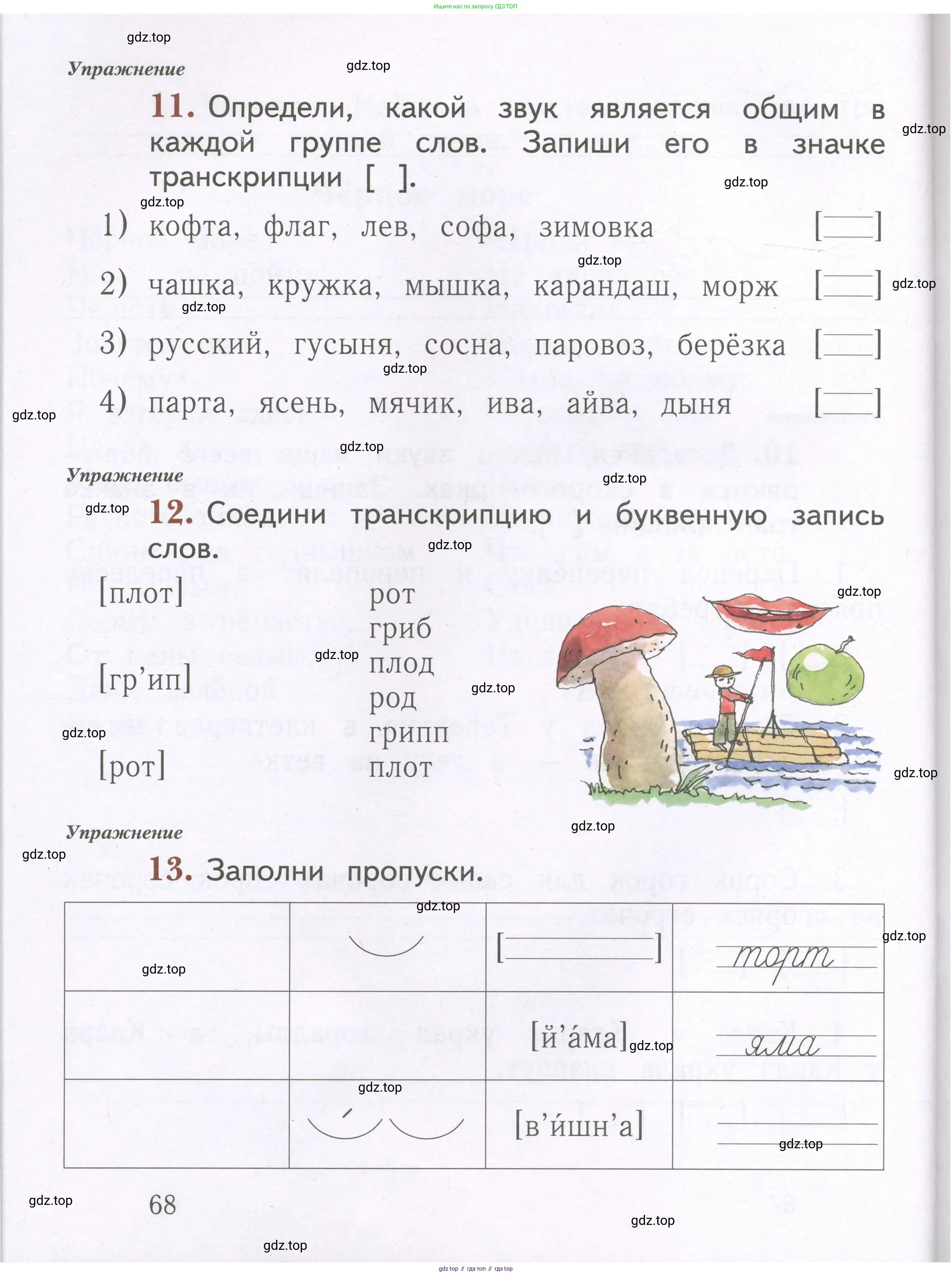 Русский язык, 1 класс рабочая тетрадь, авторы: Иванов Станислав Викторович, Евдокимова Антонина Олеговна, Кузнецова Елена Николаевна, издательство Просвещение, Москва, 2023, зелёного цвета, Часть 1, страница 68