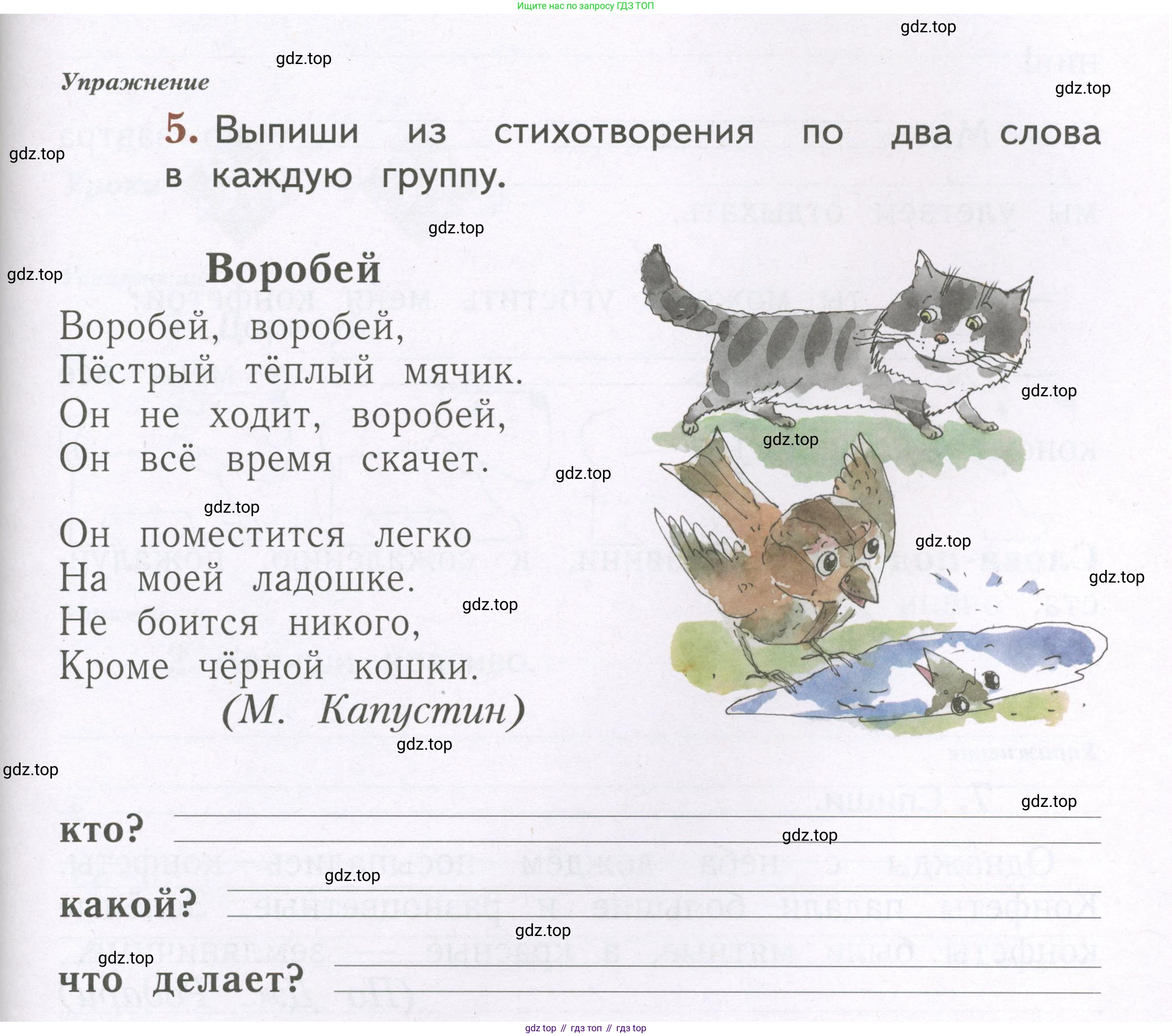 Русский язык, 1 класс рабочая тетрадь, авторы: Иванов Станислав Викторович, Евдокимова Антонина Олеговна, Кузнецова Елена Николаевна, издательство Просвещение, Москва, 2023, зелёного цвета, Часть 2, страница 5, номер 5, Условие