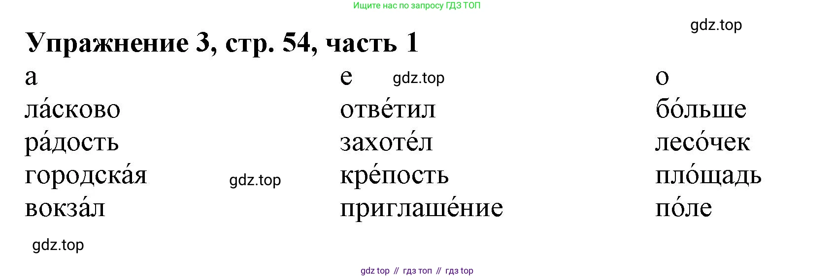 Русский язык, 1 класс рабочая тетрадь, авторы: Иванов Станислав Викторович, Евдокимова Антонина Олеговна, Кузнецова Елена Николаевна, издательство Просвещение, Москва, 2023, зелёного цвета, Часть 1, страница 54, номер 3, Решение